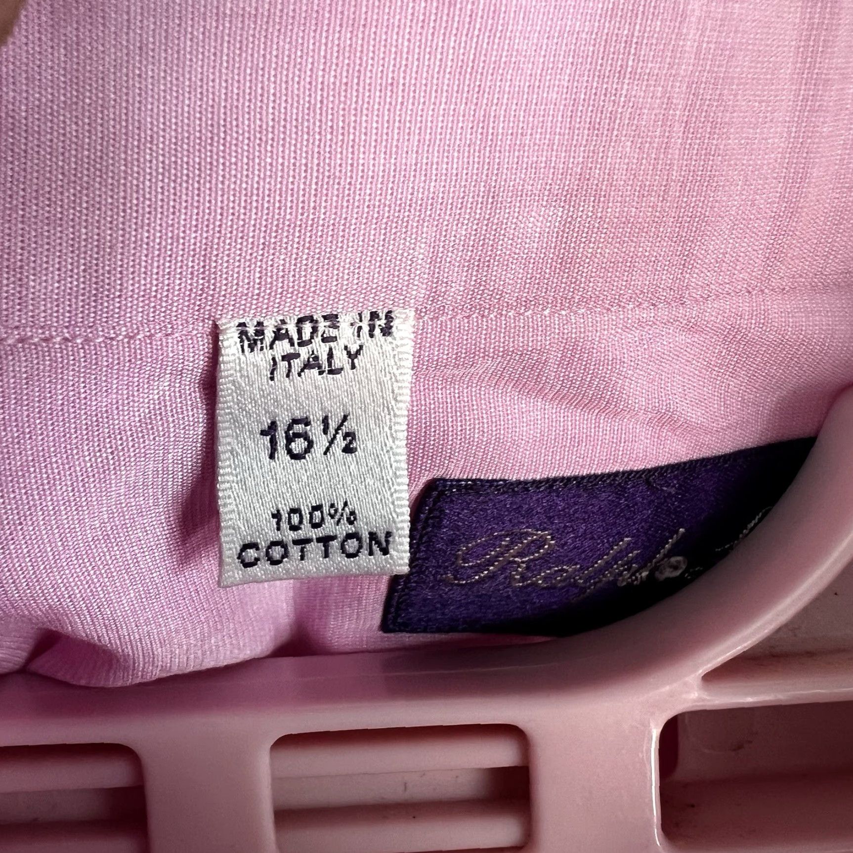 Ralph Lauren Ralph Lauren Dress Shirt Mens Size 16.5 Pink Barrel Cuff Italian Woven Regular Fit Size US L / EU 52-54 / 3 - 5 Thumbnail