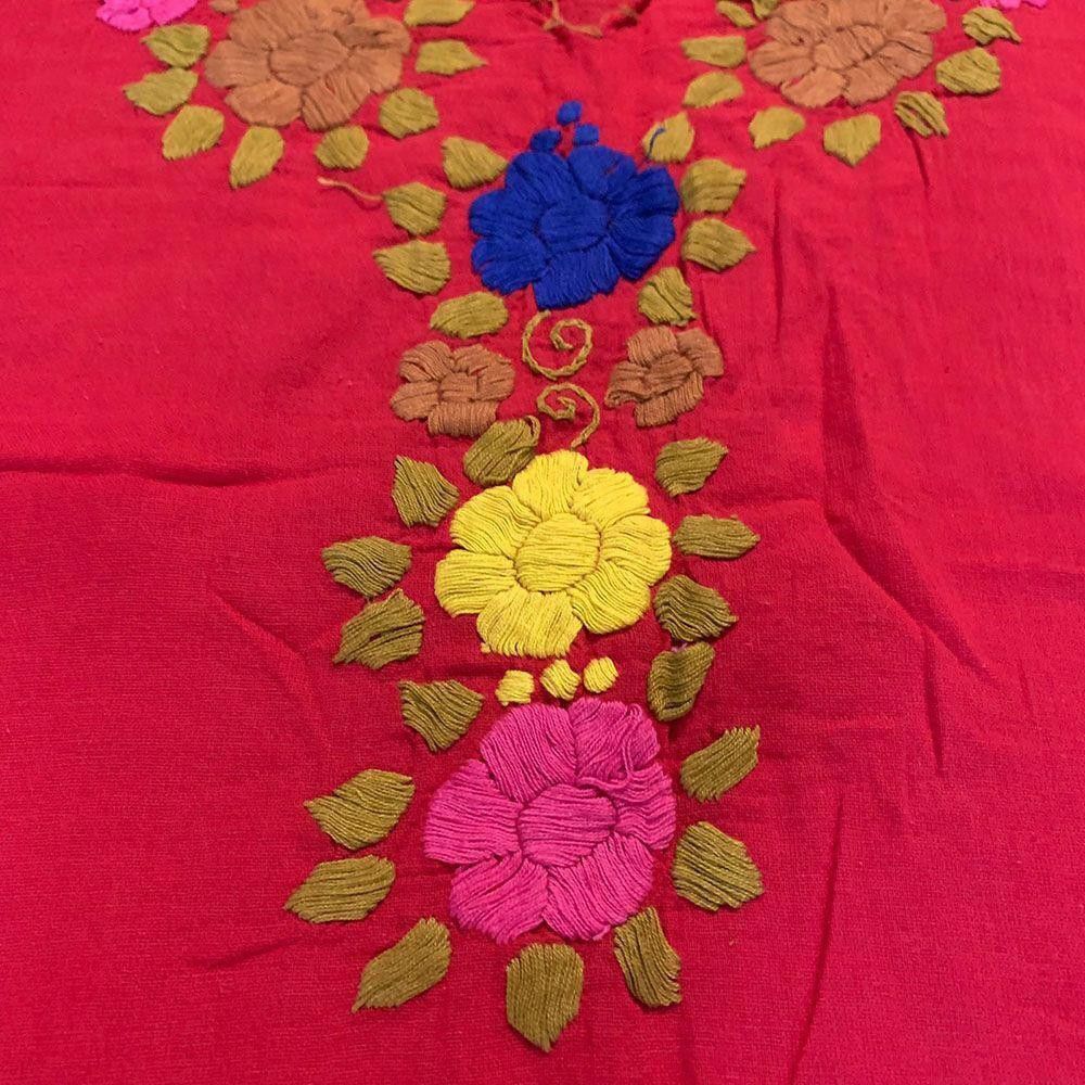 Designer Used Red Hand Made Embroidered Blouse L Size L / US 10 / IT 46 - 3 Thumbnail