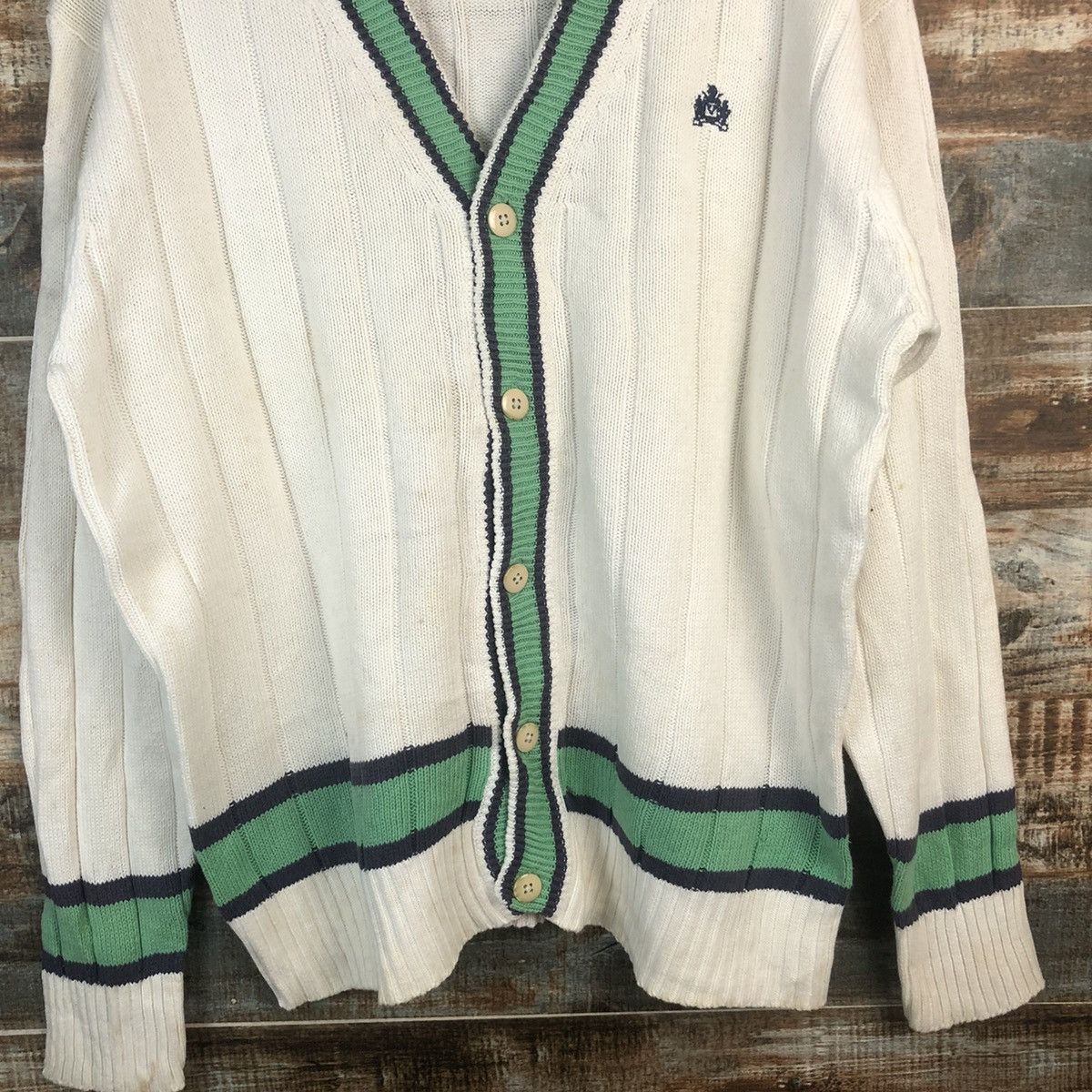 Van DL Van White Cardigan Knitwear #C589 Size US M / EU 48-50 / 2 - 6 Thumbnail