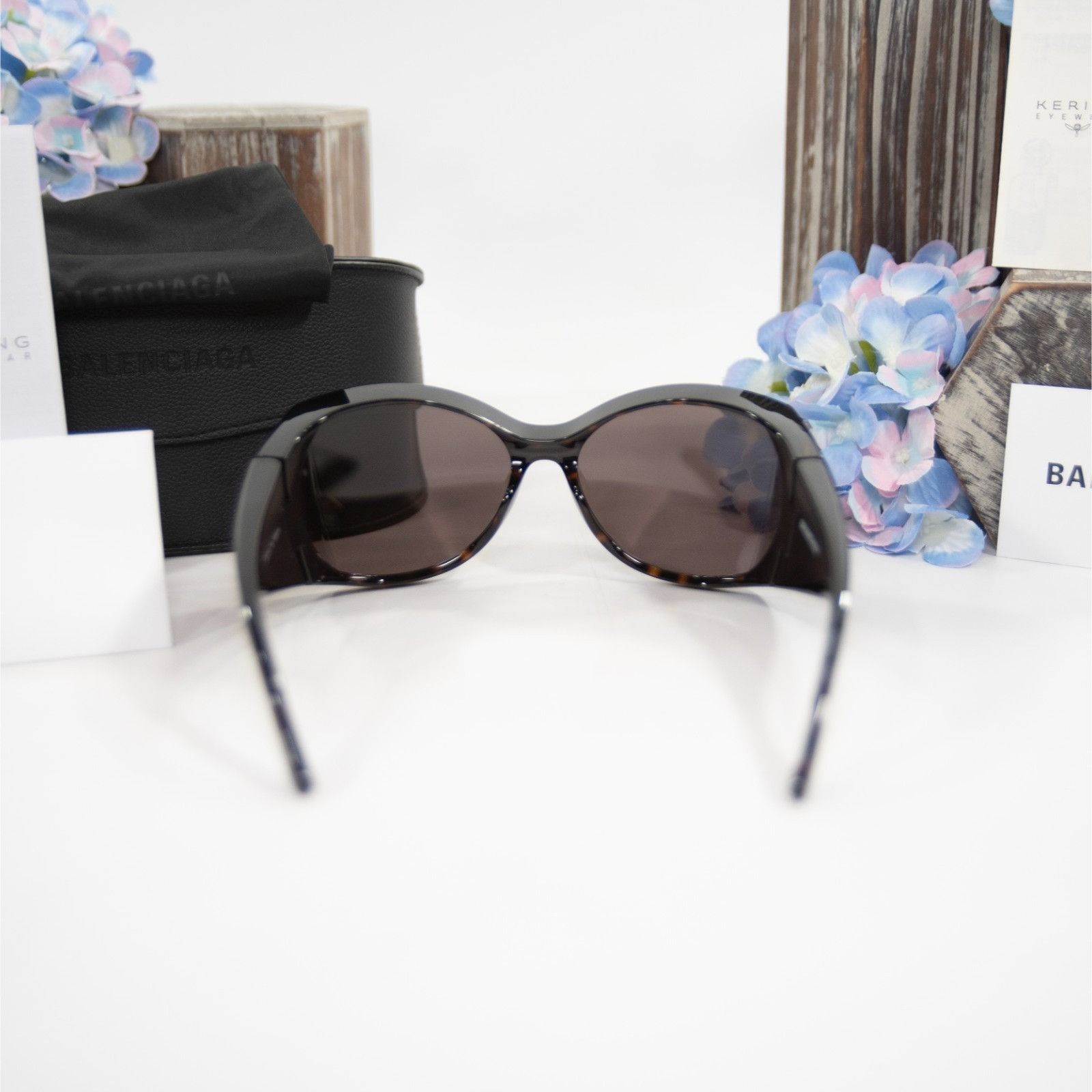 Balenciaga Balenciaga BB0154S Havana Brown Tortoise Logo Acrylic Wrap S Size ONE SIZE - 5 Thumbnail