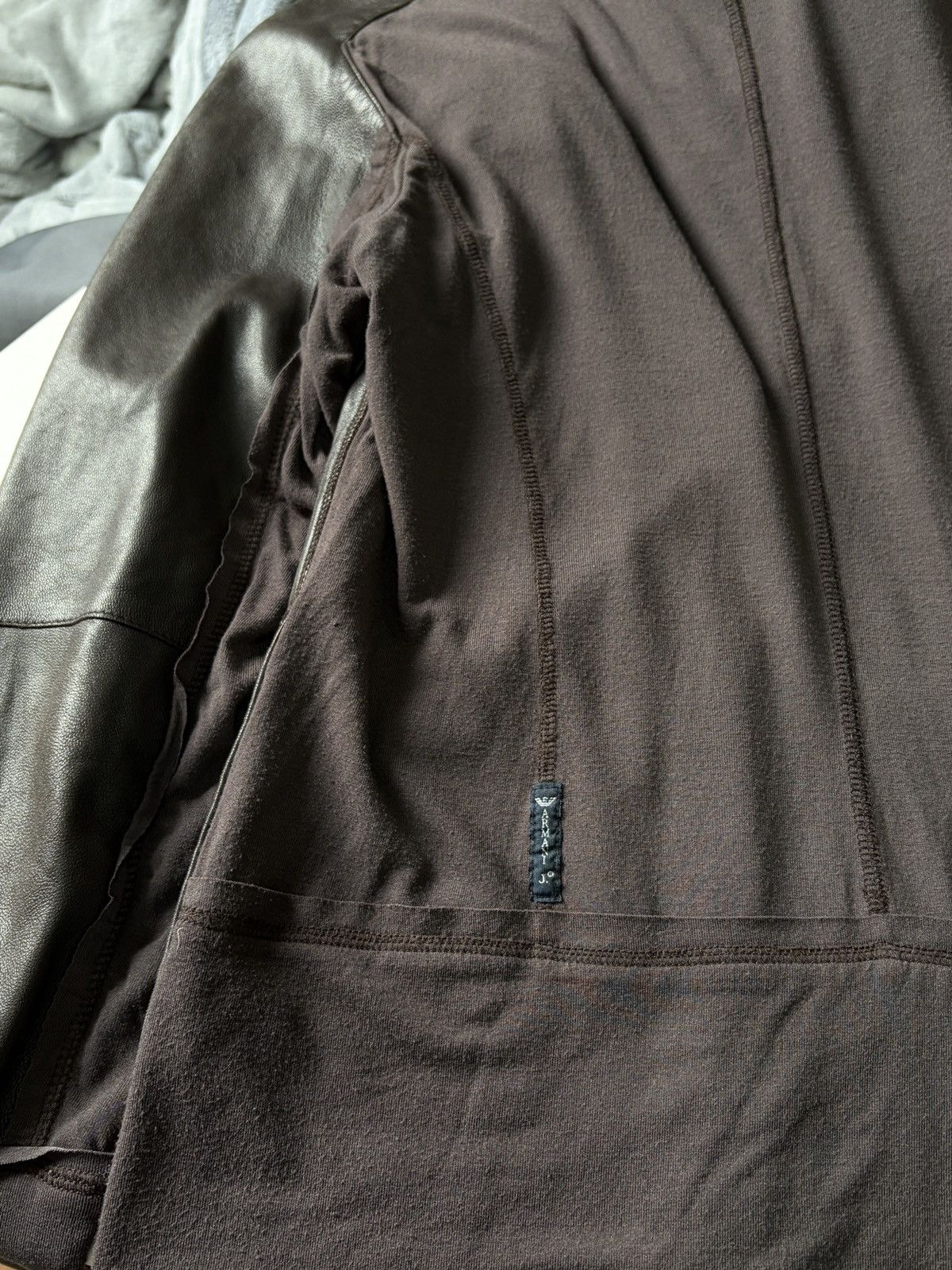 Armani Armani Jeans Brown Ovine Leather Mixed Media Cardigan Size S / US 4 / IT 40 - 10 Thumbnail