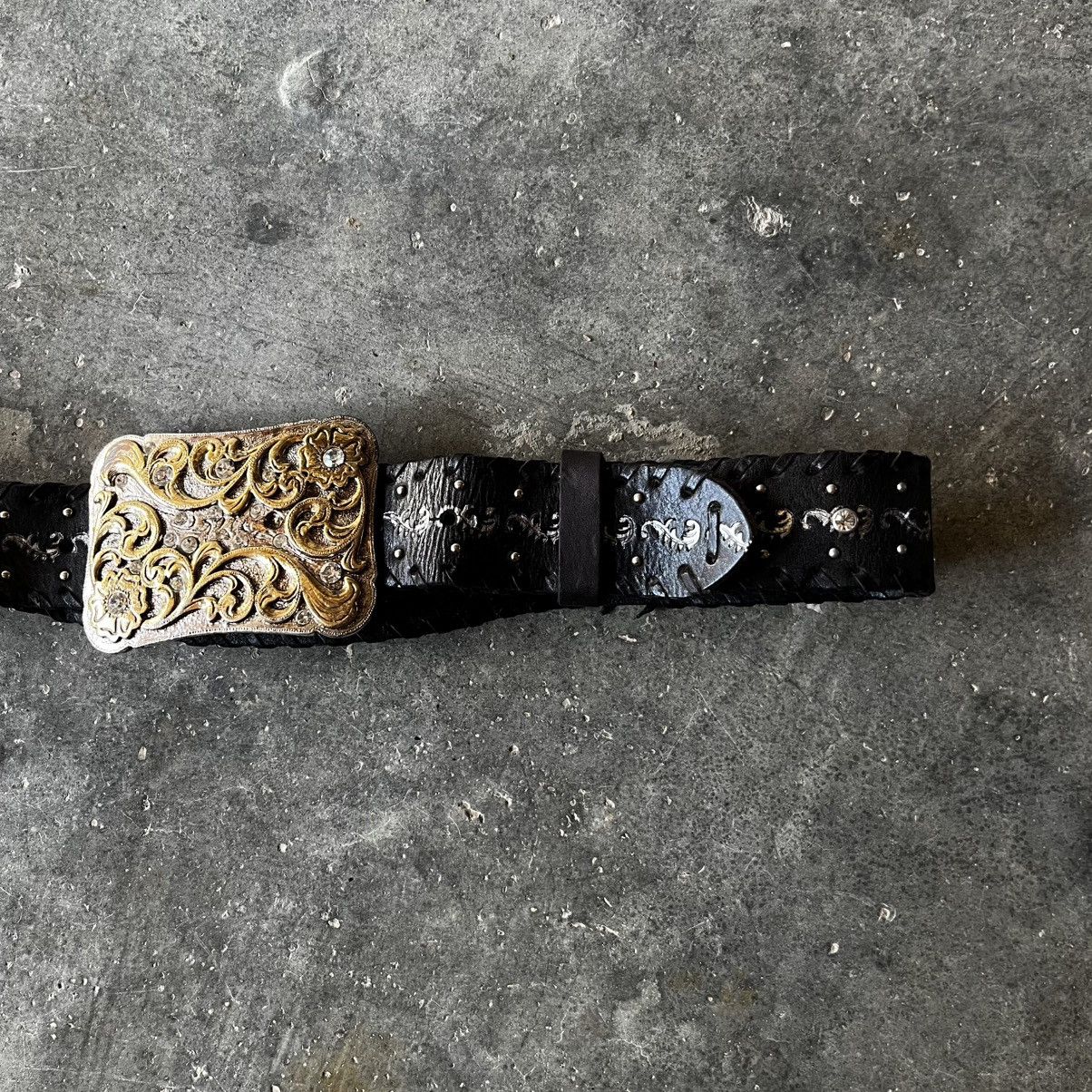 Kapital VINTAGE STUDDED LEATHER BELT Size 30 - 3 Thumbnail
