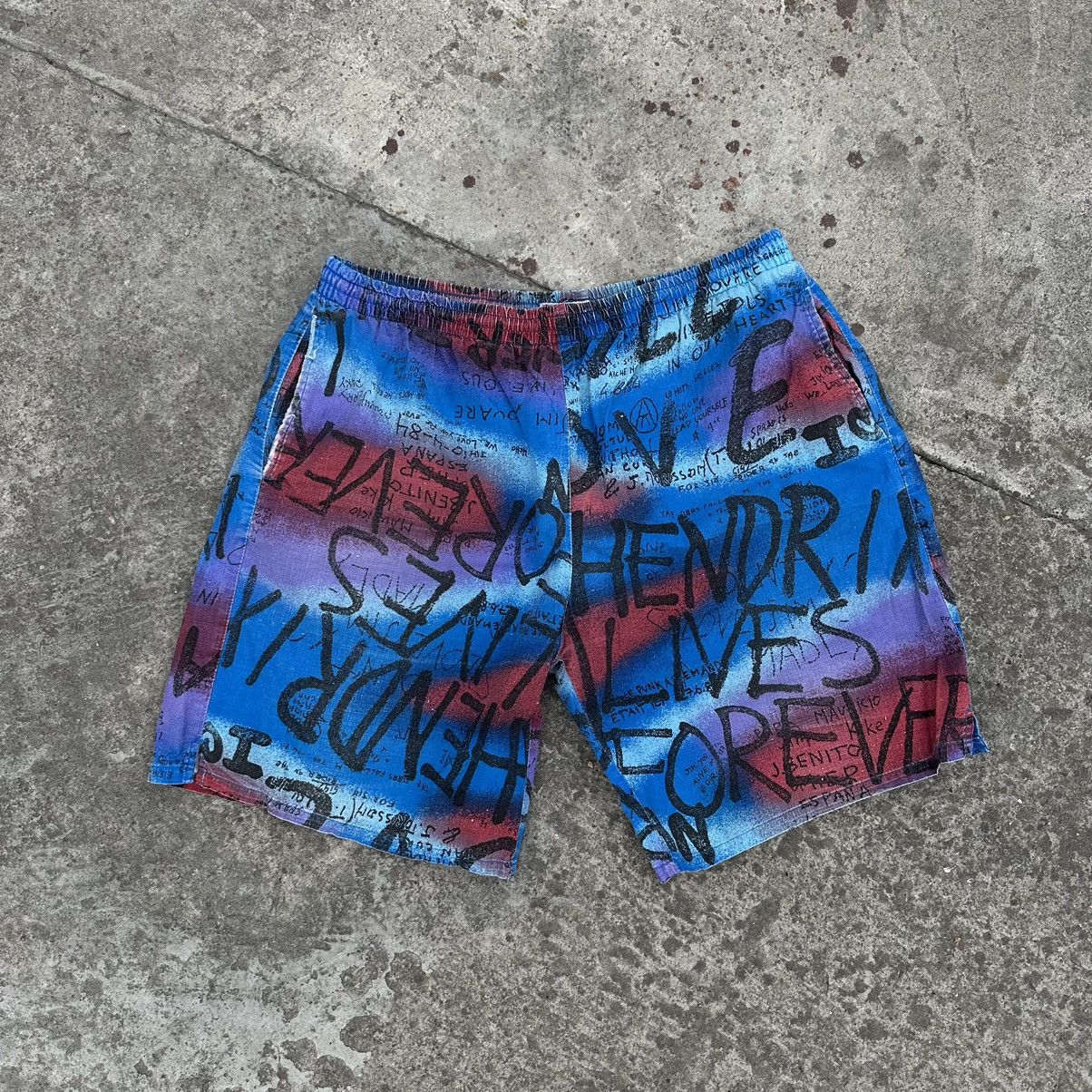 Designer × Vintage Vintage Crazy Shorts Swim Wear Y2K 90s Style USA Size US 33 - 1 Thumbnail