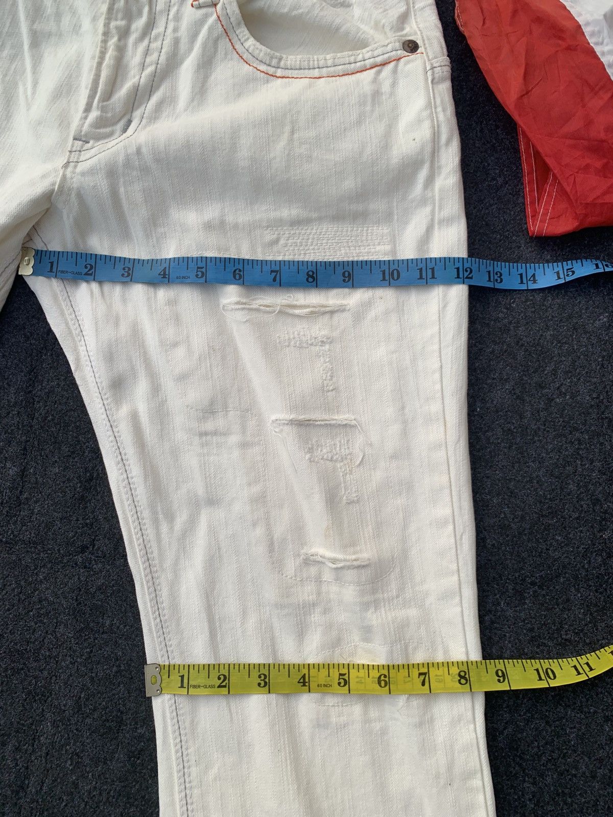 Edwin Archive Edwin XV White Denim Flare Buckle Back Patchwork Size US 30 / EU 46 - 10 Thumbnail