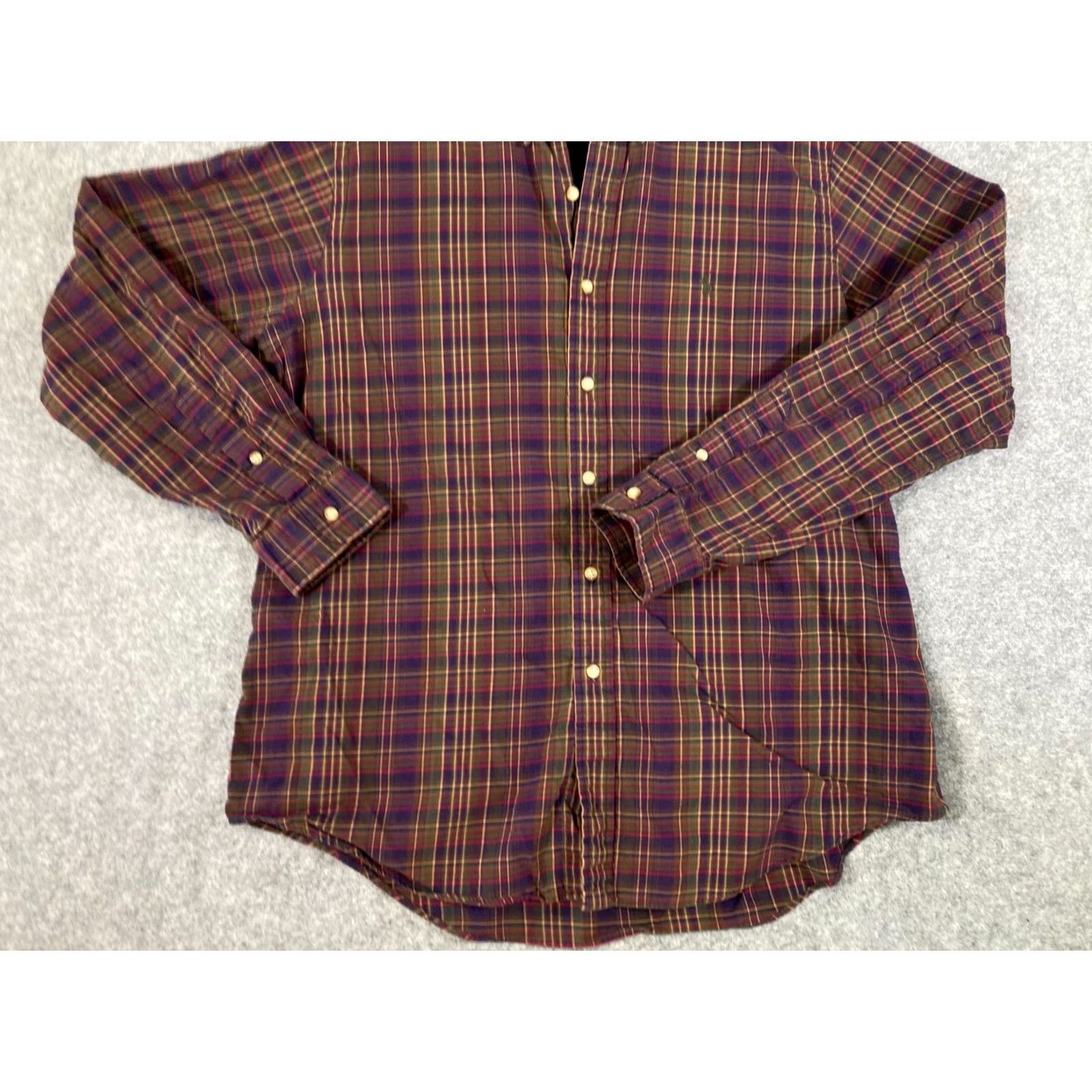 Ralph Lauren Ralph Lauren Button Down Shirt Mens XL Purple Green Plaid Long Sleeve Outdoor Shirt Size US XL / EU 56 / 4 - 4 Thumbnail