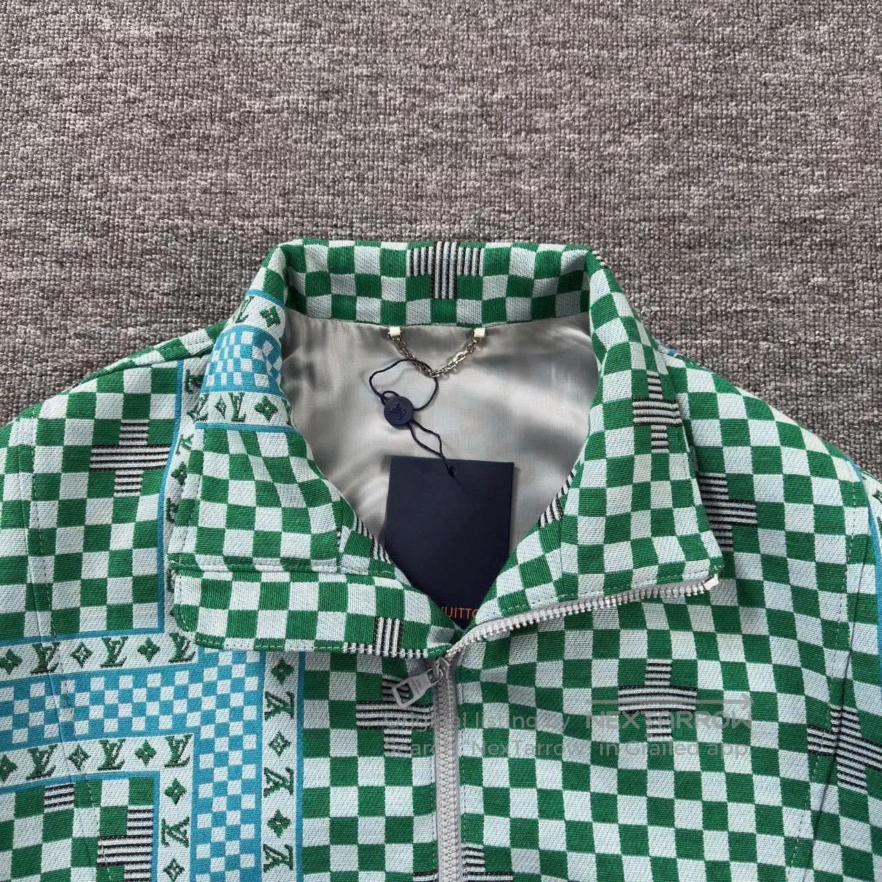 Louis Vuitton LV Green Checkered Print Coat. Size US M / EU 48-50 / 2 - 6 Thumbnail