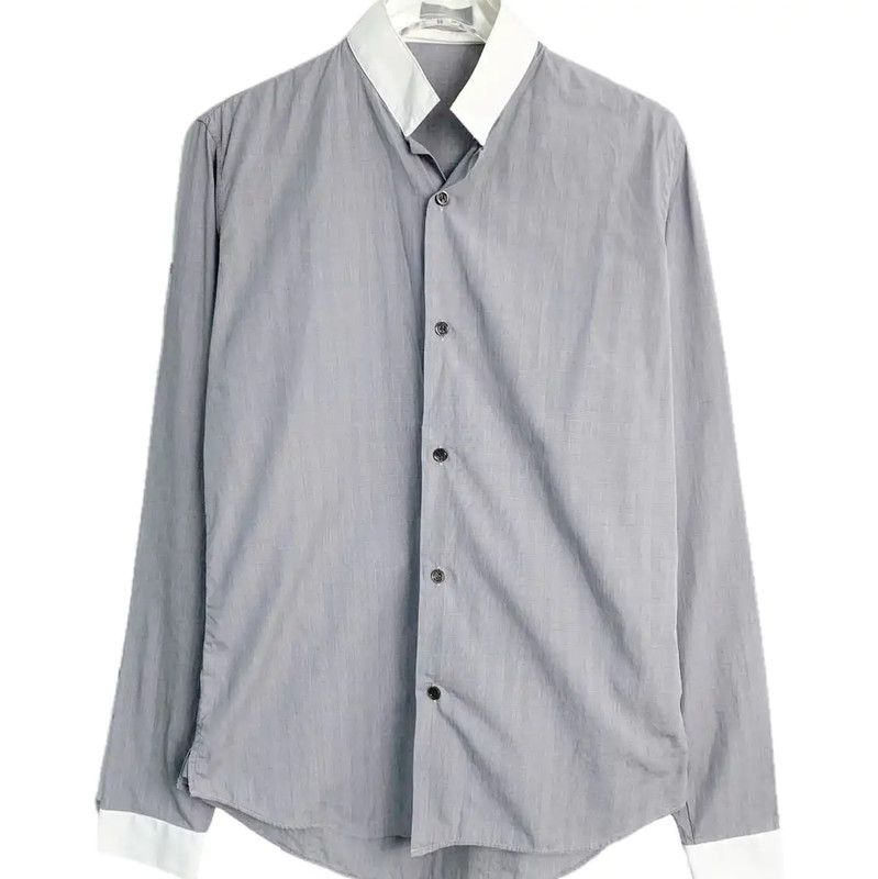 Dior Dior Grey Cotton Long Sleeve Shirt 0089 Size US XXS / EU 40 - 1 Thumbnail