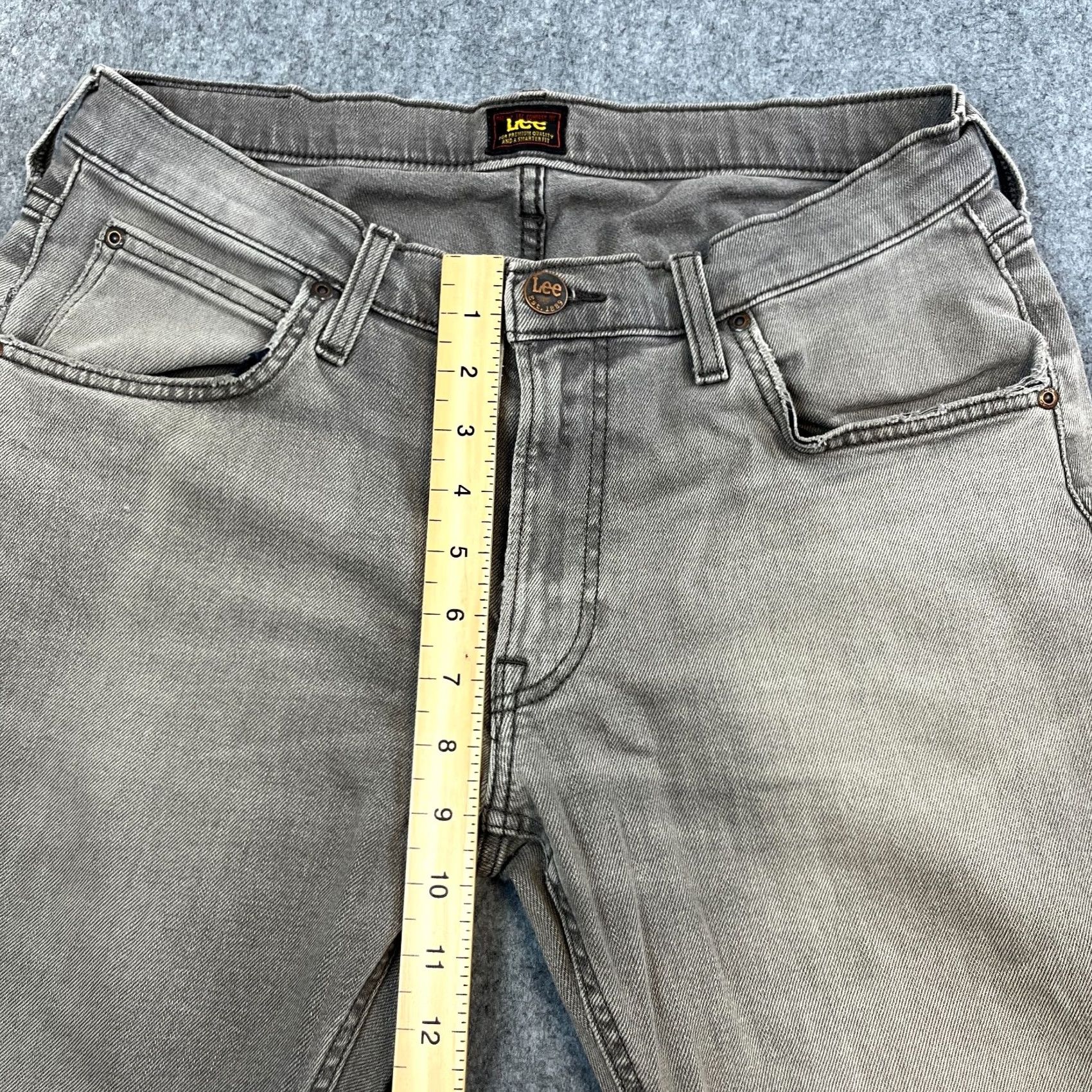 Lee Lee Mens Jeans Slim Fit 32 32 Light Grey Wash Denim Zip Fly 5-Pocket Tapered Size US 32 / EU 48 - 5 Thumbnail