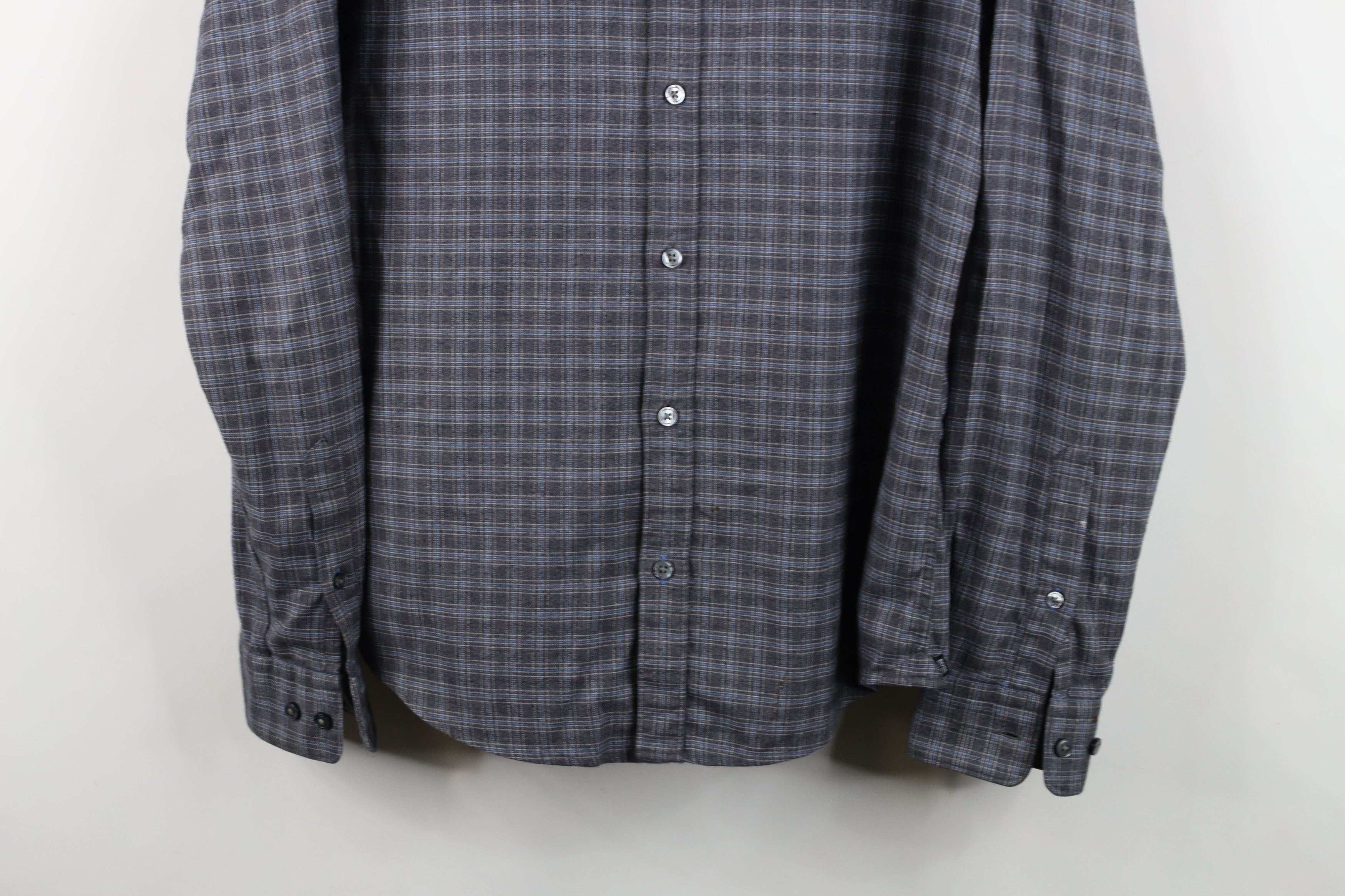 Hugo Boss Hugo Boss Regular Flannel Collared Button Shirt Gray Plaid Size US M / EU 48-50 / 2 - 3 Thumbnail