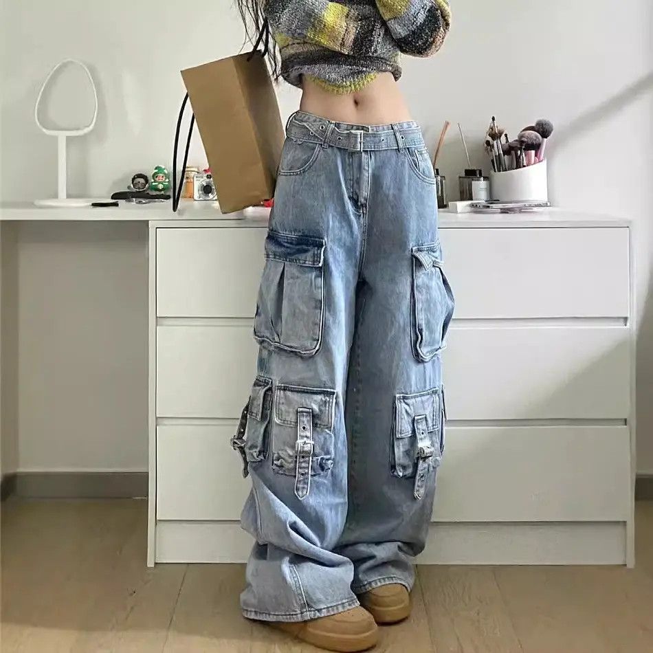 Japanese Brand × Jean Loose multi pocket workwear wide leg jeans Size US 32 / EU 48 - 1 Thumbnail