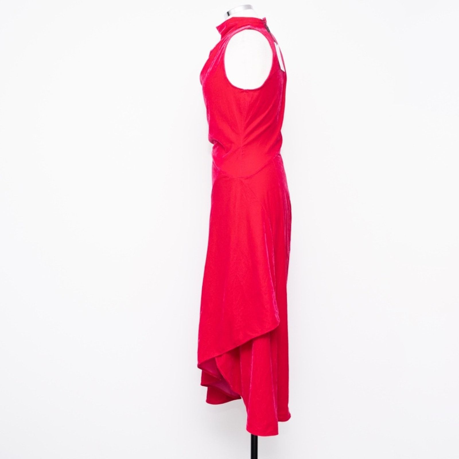 Reiss Reiss: Giannon Velvet Funnel Neck Asymmetric Midi Dress. Size M / US 6-8 / IT 42-44 - 5 Thumbnail