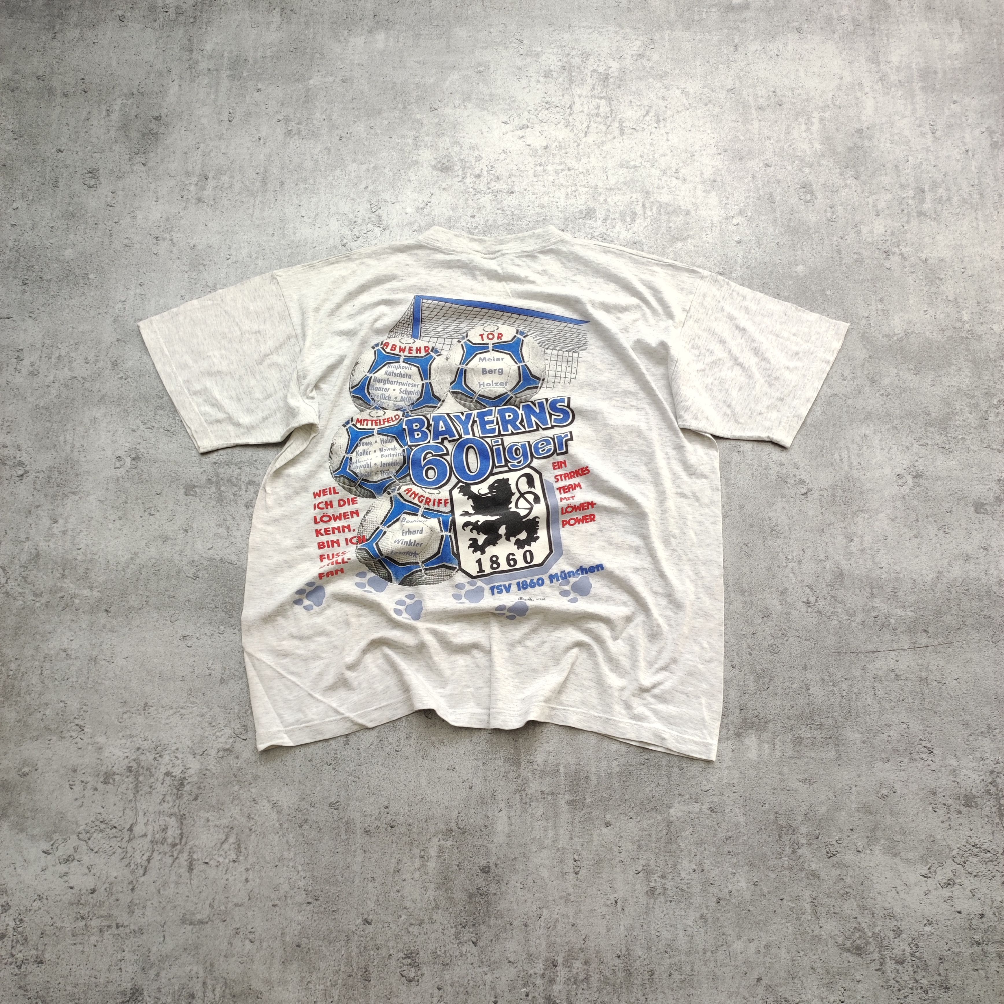 Vintage RARE Vintage 1995 TSV 1860 Munich Football Bundesliga Tshirt Size US XL / EU 56 / 4 - 7 Thumbnail