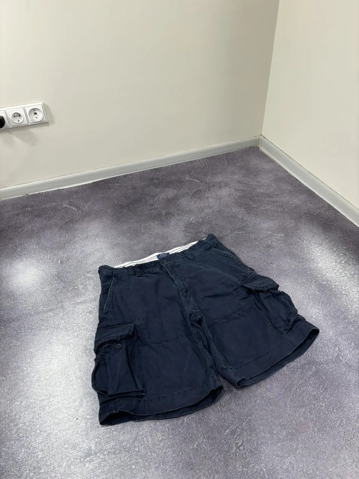 Polo Ralph Lauren × Ralph Lauren × Vintage Vintage Polo Ralph Lauren Y2K Navy Military Cargo Shorts Size US 36 / EU 52 - 3 Thumbnail