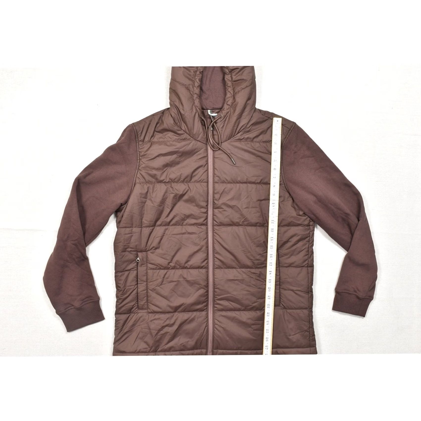 Tentree Jacket Mens 1XL Brown Quilted Hybrid Full Zip Hoodie Puffer Repreve New, Men's — image 3 of 6
