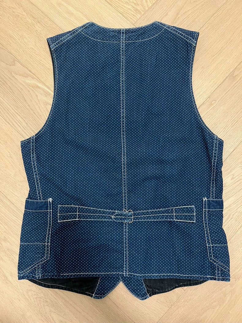 Freewheelers Freewheelers Freewheelers Wave-point vest dyed blue and dis Size US M / EU 48-50 / 2 - 4 Thumbnail