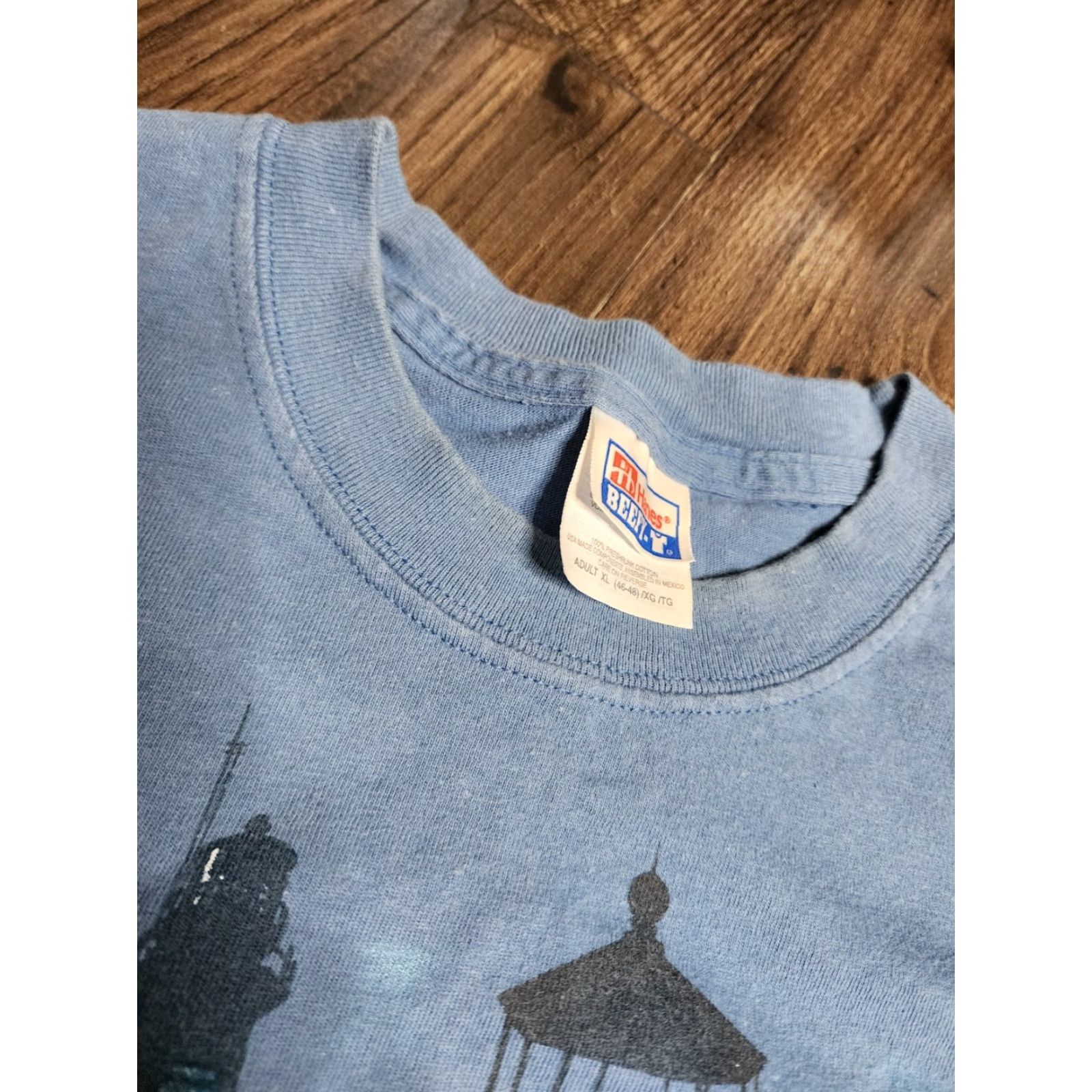 Hanes VINTAGE Men's XL Chesapeake Bay Lighthouses Travel T-Shirt Blue 90s Maryland Outdoors Size US XL / EU 56 / 4 - 4 Thumbnail