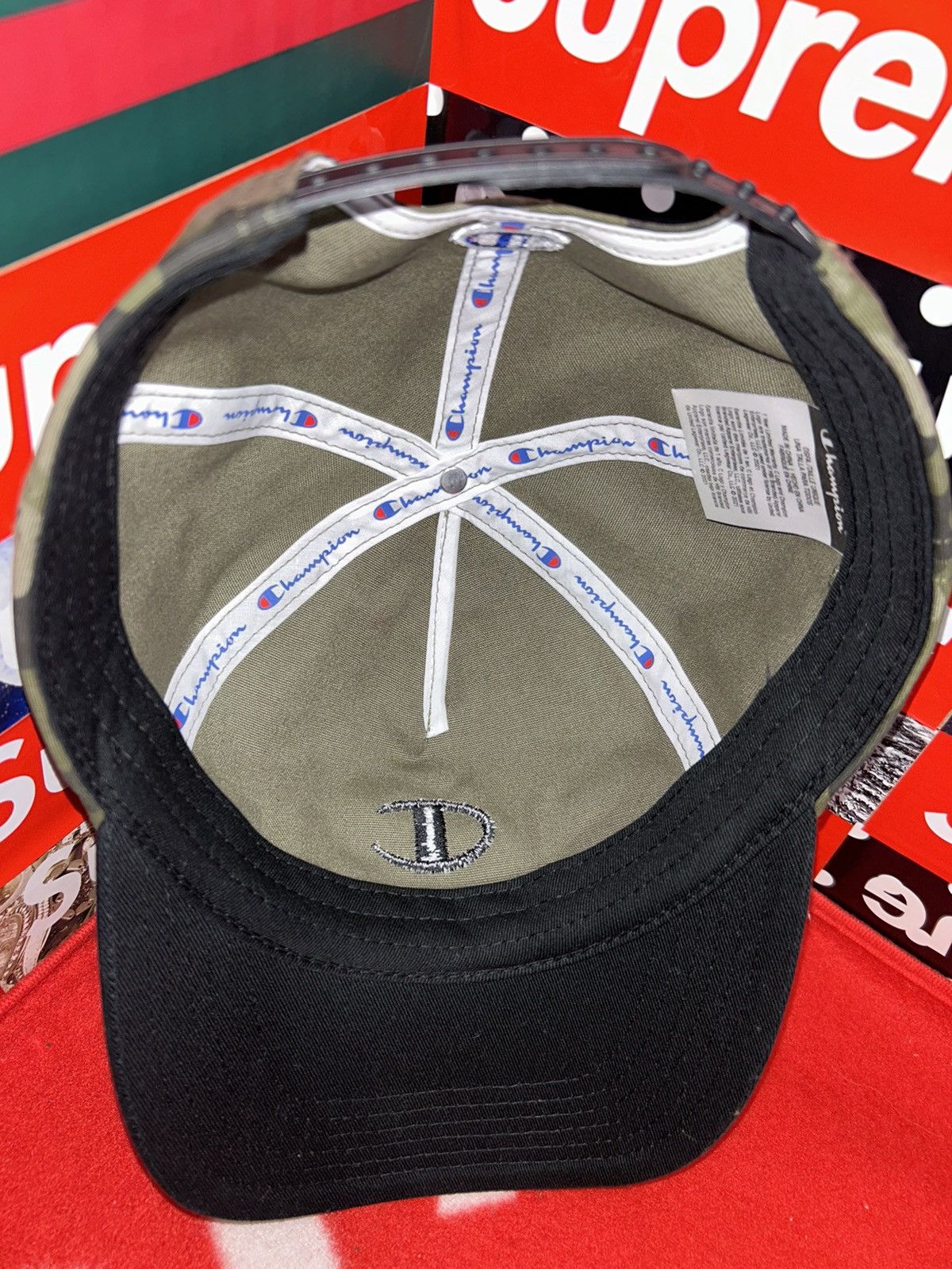 Champion CHAMPION CAMO MILITARY GREEN ADJUSTABLE STRAP CAP HAT Size ONE SIZE - 6 Thumbnail