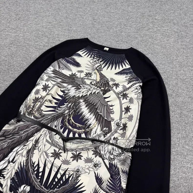 Hermes Hermes Firebird mulberry silk knit and patchwork top Size XS / US 0-2 / IT 36-38 - 3 Thumbnail