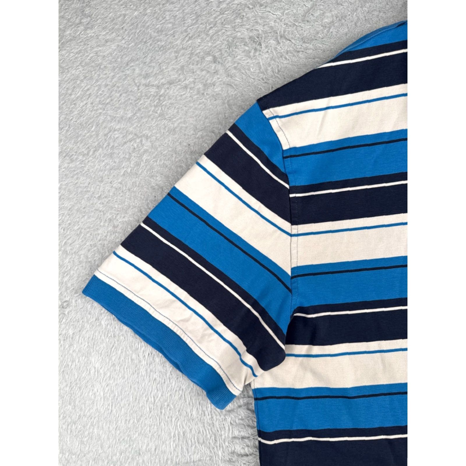 Tommy Hilfiger VINTAGE Tommy Hilfiger Polo Shirt Men 2XL Slim White Blue Striped Cotton Polo Adult XXL Navy/Blue Logo Golf Casual Mens Size US XXL / EU 58 / 5 - 3 Thumbnail