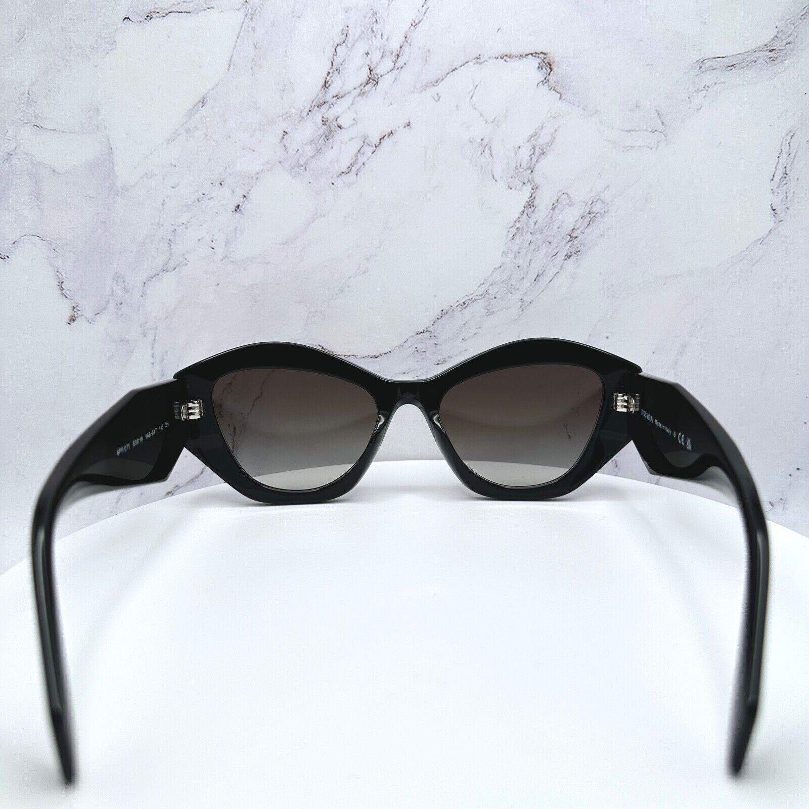 Prada New PRADA Sunglasses Black Acetate Geometric Rectangle Size ONE SIZE - 14 Thumbnail