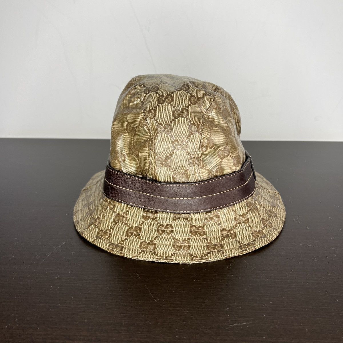 Gucci 🔥Rare Colour🔥Vintage Gucci Bucket Hat Monogram Beige Brown Size ONE SIZE - 2 Thumbnail