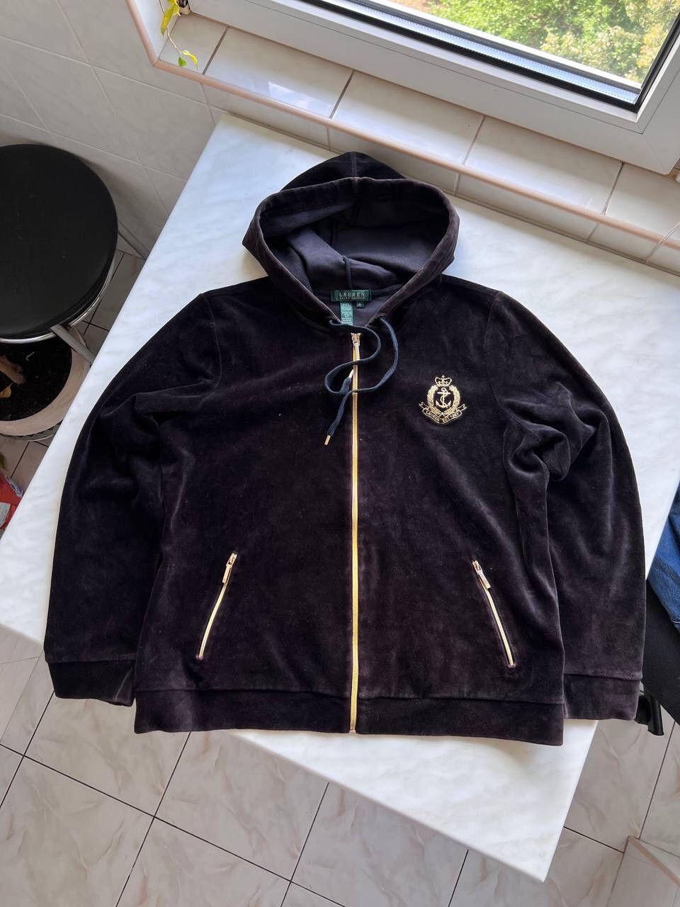 Polo Ralph Lauren Polo Ralph Lauren Velour Anchor Embroidered Zip Hooded 00s Size US L / EU 52-54 / 3 - 1 Thumbnail