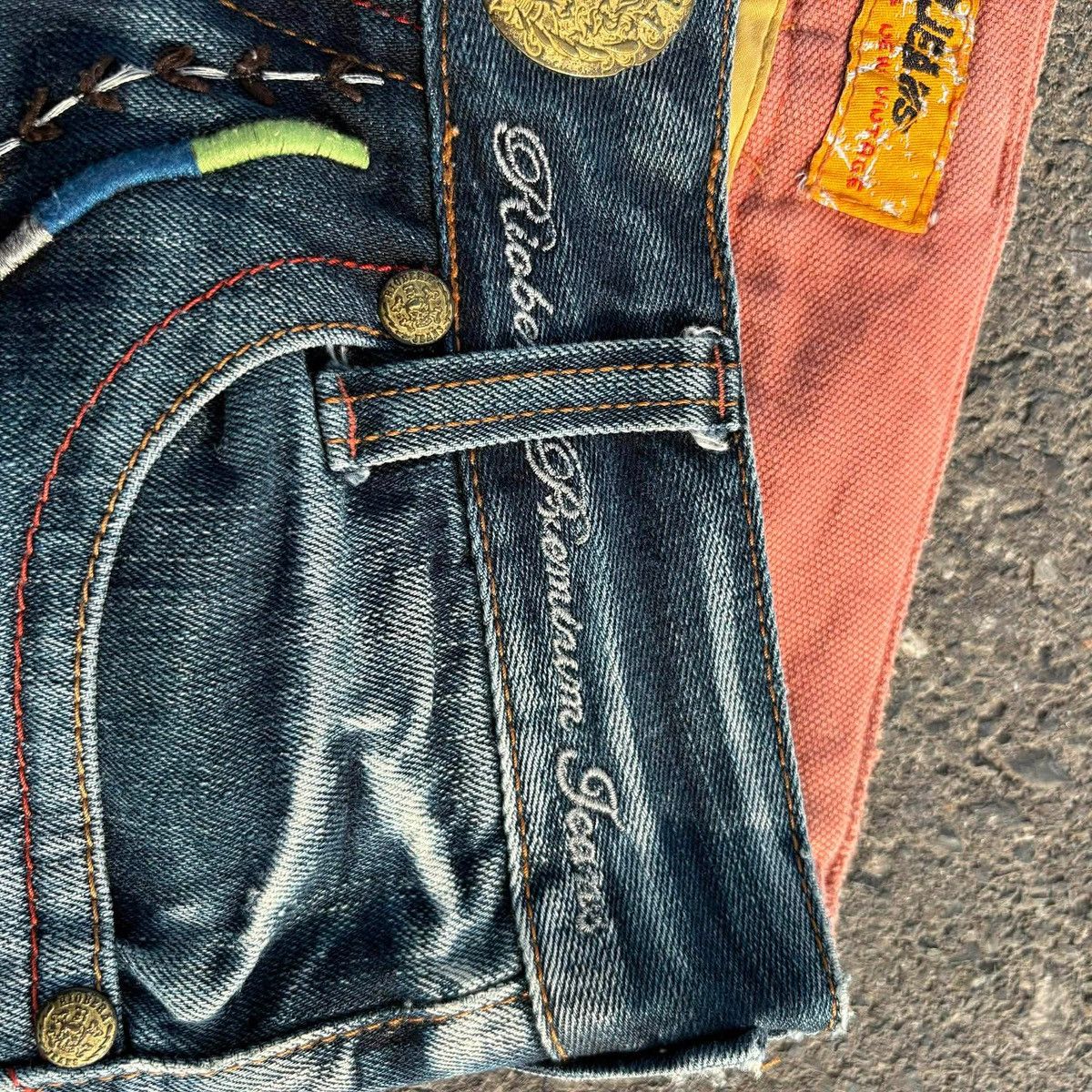 Tornado Mart ❌SOLD❌RIOBERA Flare Jeans Distressed Skull Button 30 Size US 30 / EU 46 - 13 Thumbnail