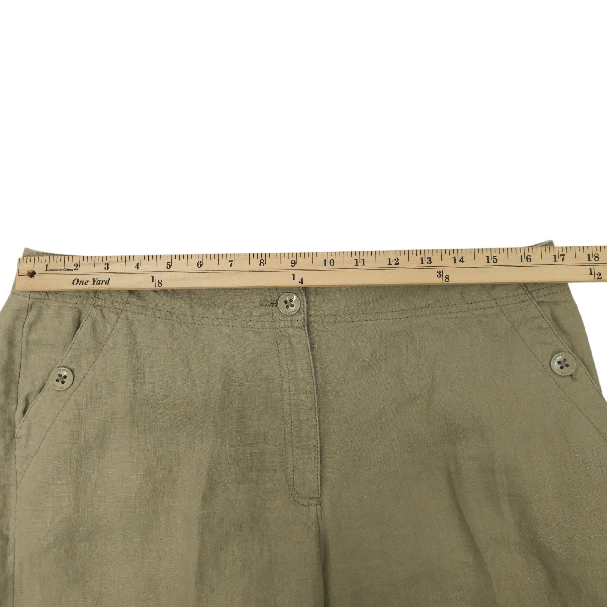 Chicos Chicos Linen Pants Women Size 1 US M/8 MId Rise Wide Leg Sla Size 30" / US 8 / IT 44 - 3 Thumbnail