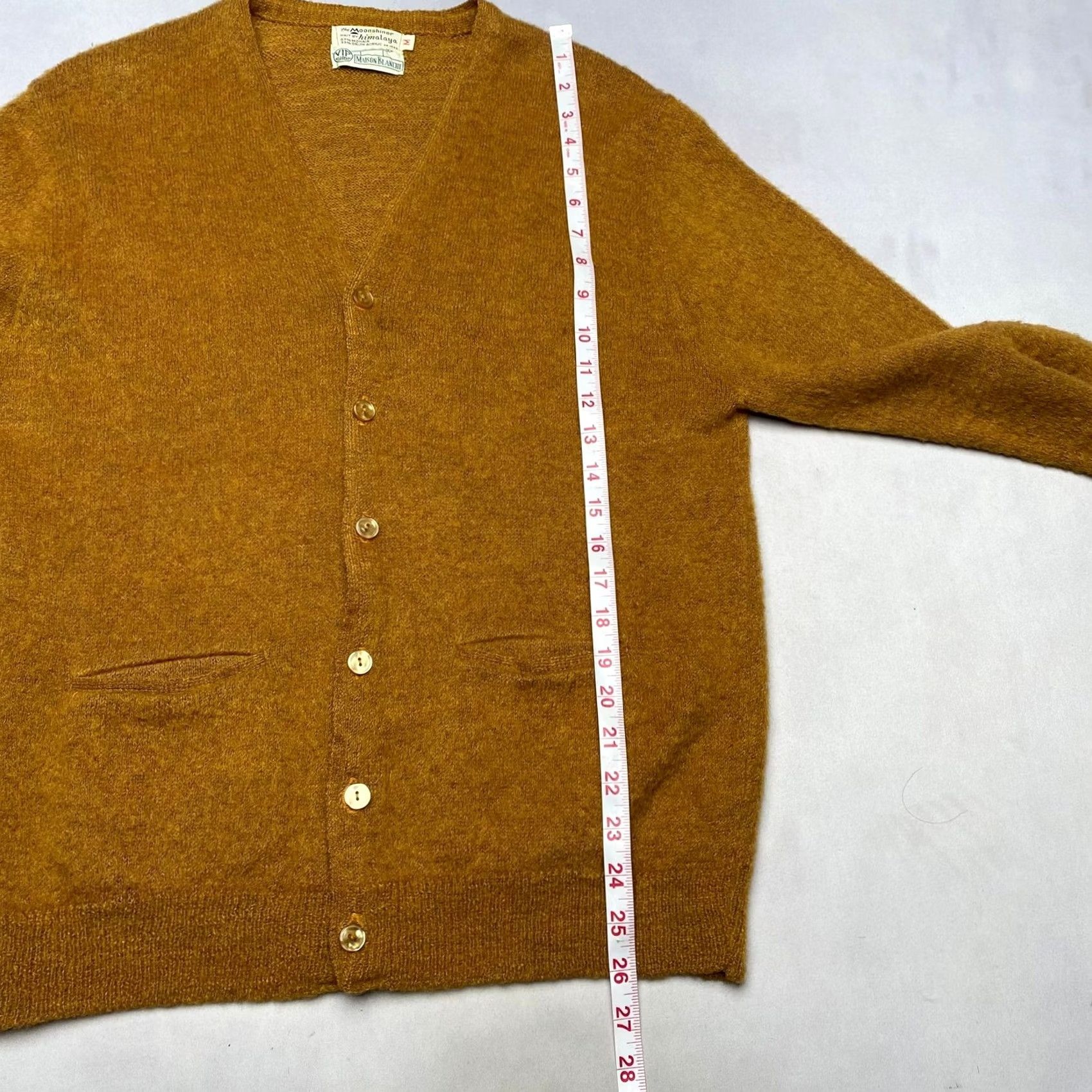 Vintage VINTAGE Moonshiner Cardigan Mens M Tan 60s The Knit Himalaya Mohair Maison Blanche Size US M / EU 48-50 / 2 - 6 Thumbnail