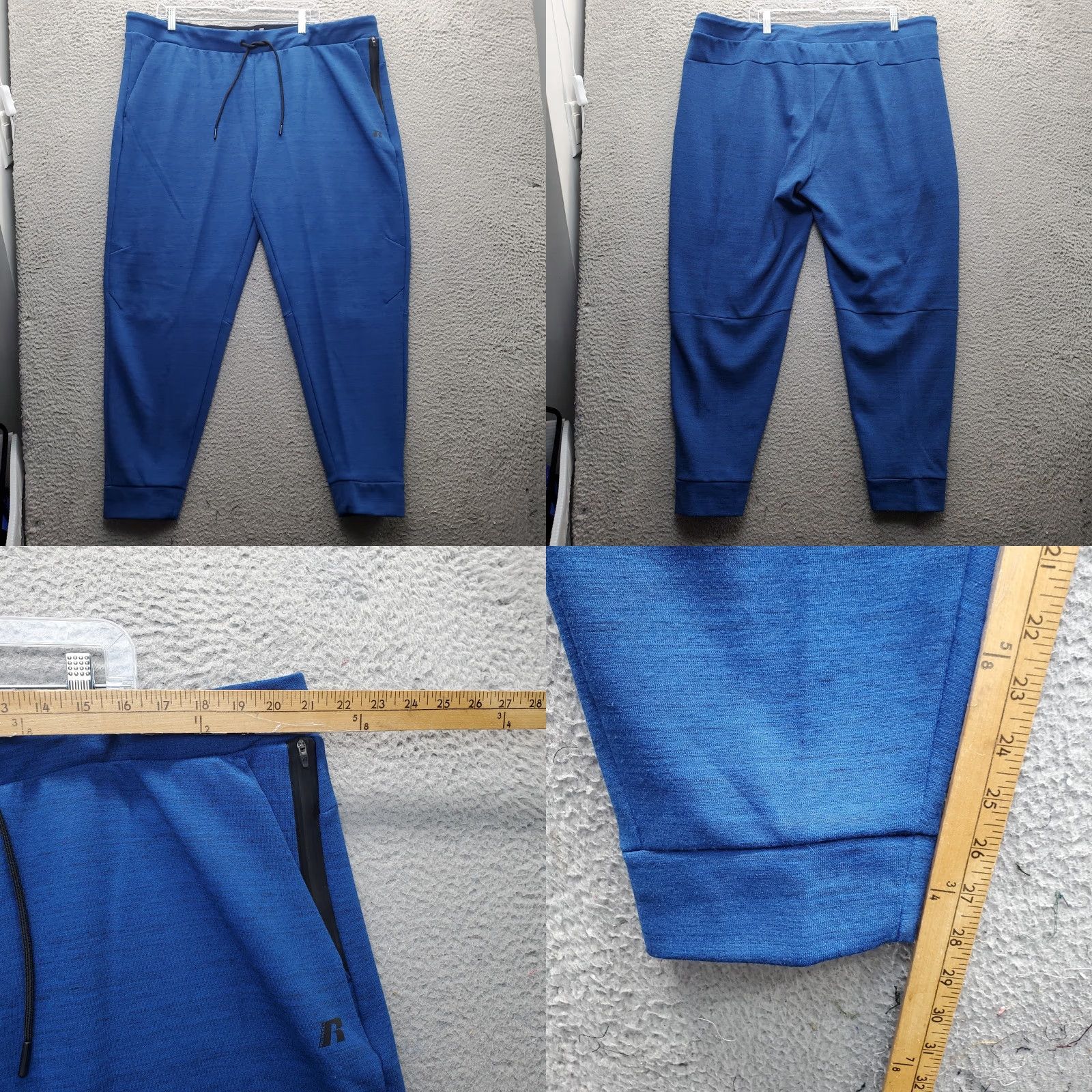 Vintage Russell Mens Tracksuit 2XL Blue Fusion Knit 2 Piece Full Zip Hooded Sweatshirt & Pants Athletic Casual Set Size US 39 - 9 Thumbnail