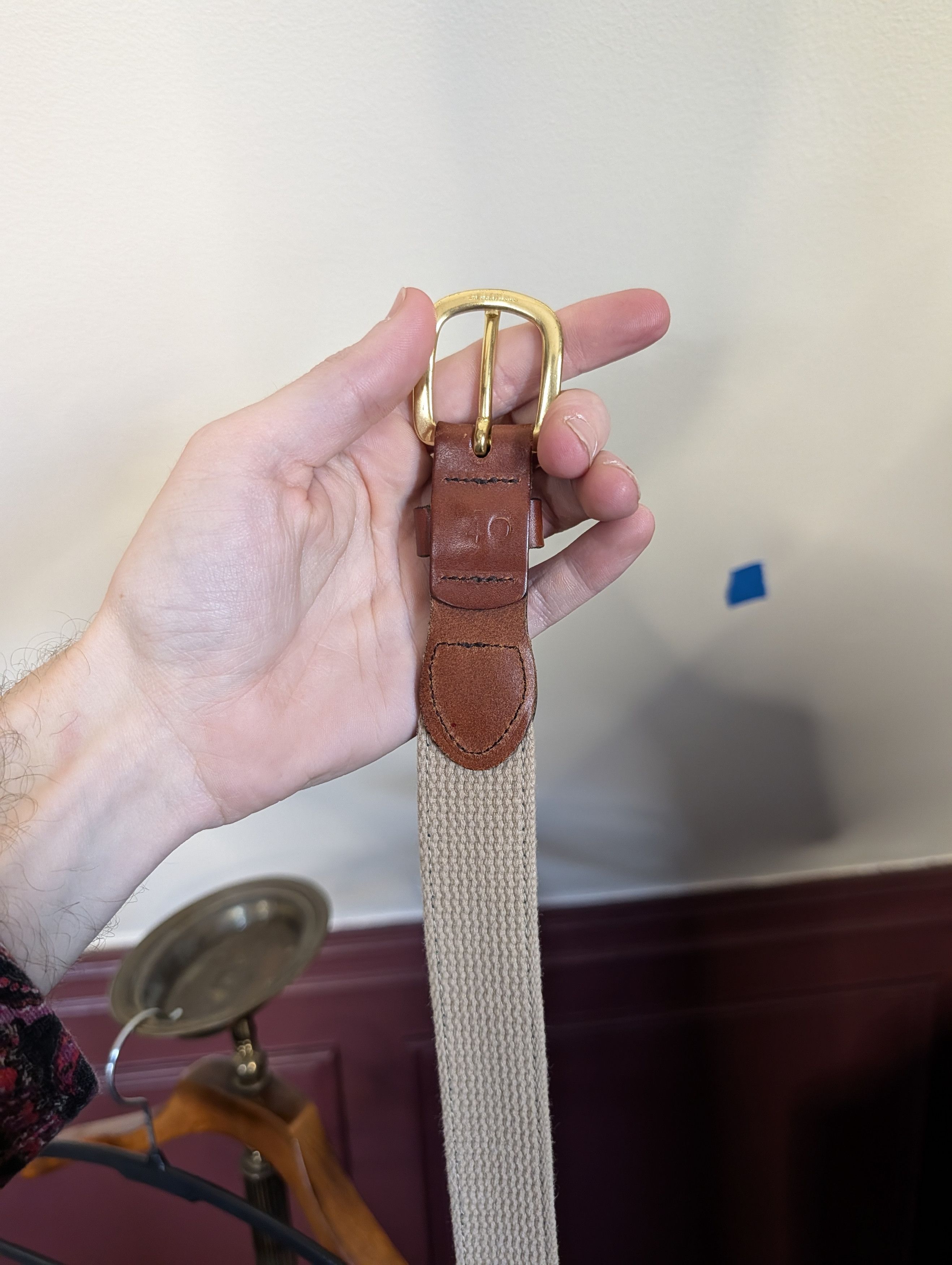 Leather Leather Man woven handmade Tree Moon MoUSA belt 40 Size 40 - 4 Thumbnail
