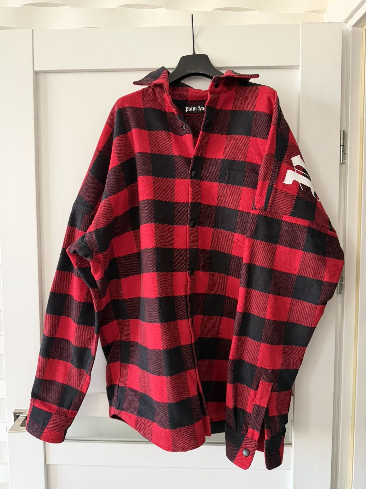 Palm Angels Palm Angels Classic Logo Overshirt Red/Black Size US S / EU 44-46 / 1 - 1 Thumbnail