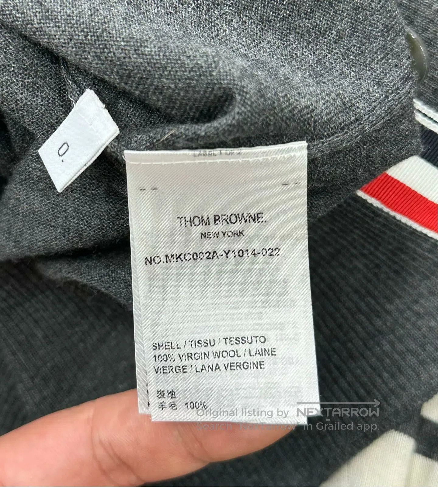 Thom Browne Thom Browne Dark Gray Four Striped Wool Cardigan| Size XS / US 0-2 / IT 36-38 - 4 Thumbnail
