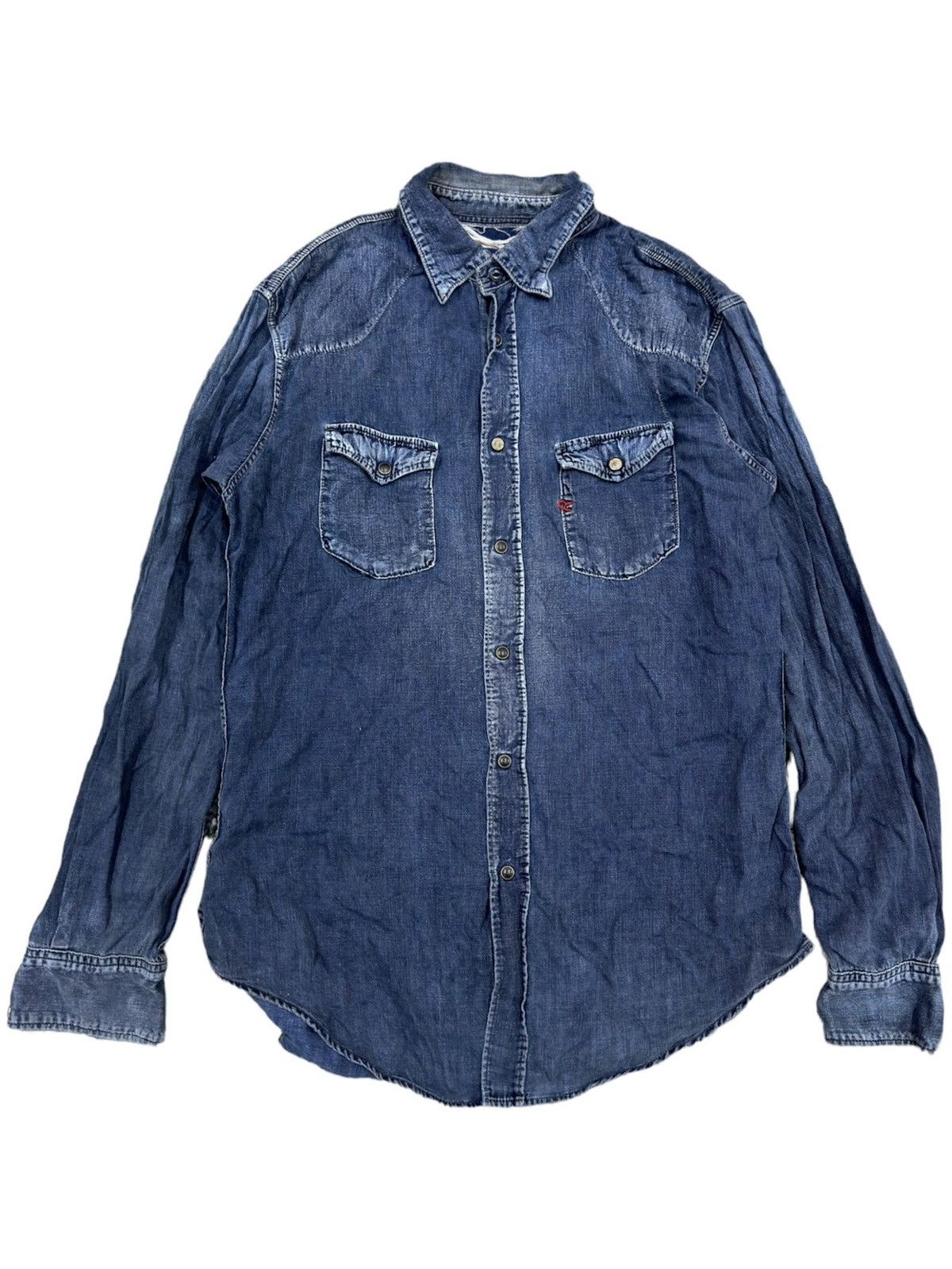45rpm 45rpm Japan Western Denim Wash Button Up Shirt Size US M / EU 48-50 / 2 - 1 Thumbnail