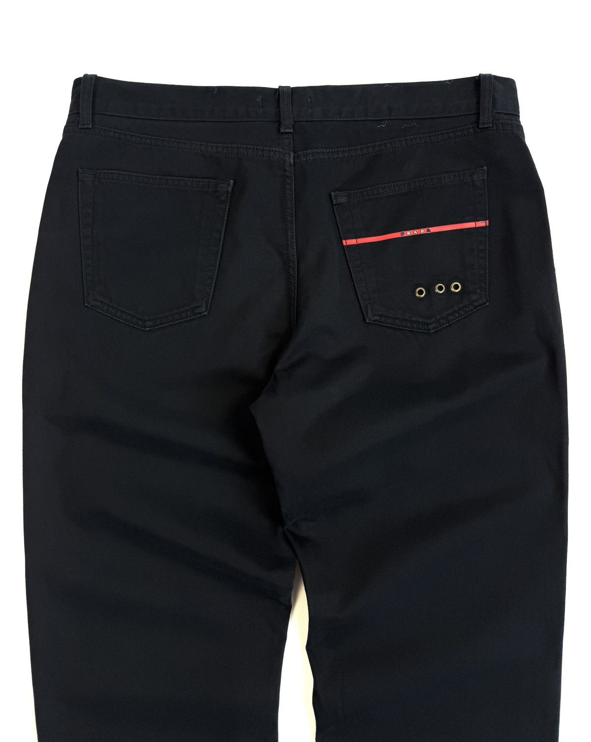 Prada 90-00s Prada Linea Rossa Archive Black Pants Red Tab Vintage Size US 38 / EU 54 - 3 Thumbnail