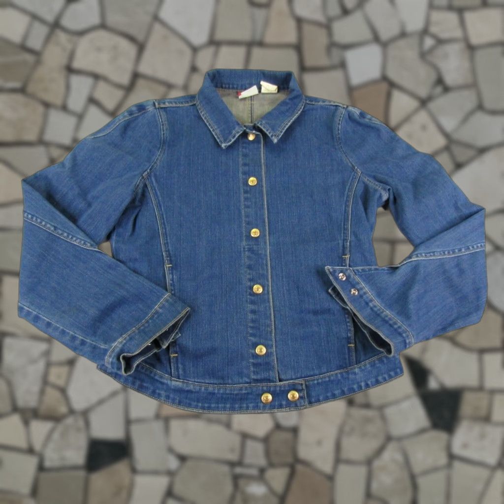 Levi's VINTAGE Levi's Denim Jacket Women's Large Blue Trucker Button Up Red Tab Y2K Jacket Women L Blue Denim Size 36" / US 14 / IT 50 - 1 Thumbnail