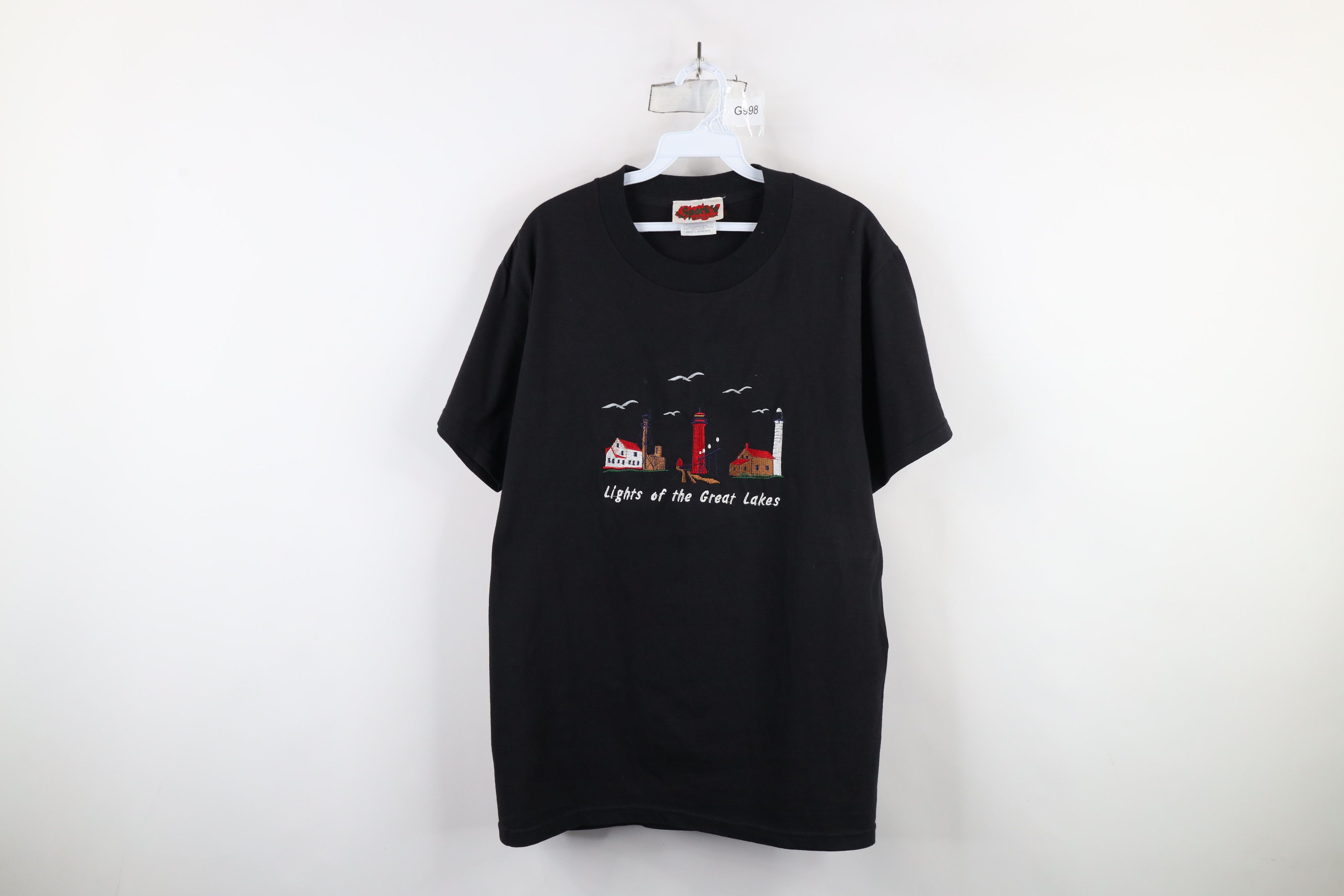 Vintage Vintage 90s Streetwear Great Lakes Lighthouse T-Shirt Black Size US L / EU 52-54 / 3 - 1 Thumbnail