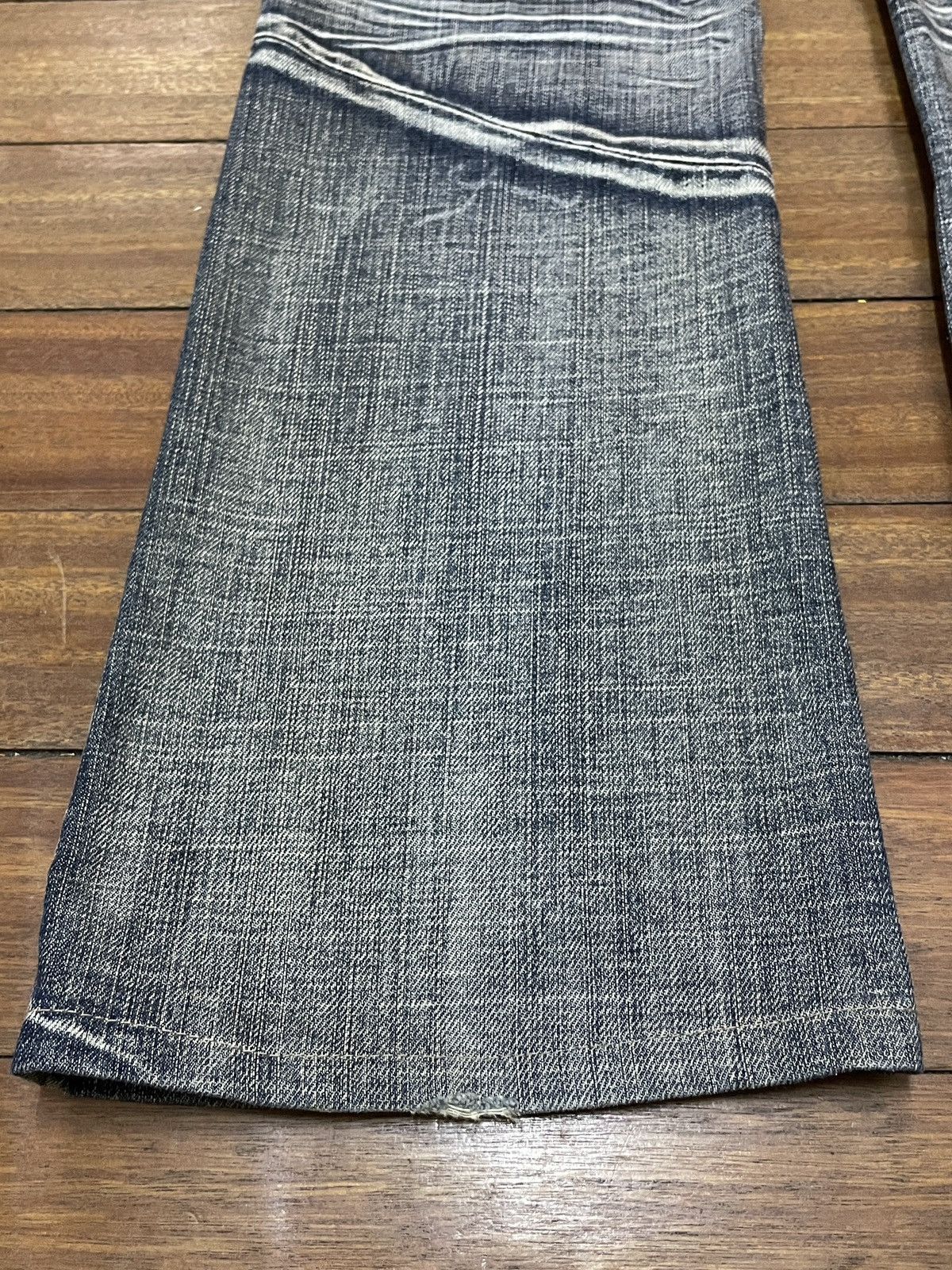 Le Grande Bleu (L.G.B.) Rare Design Vintage Brand Edge Rupert Flared Jeans 1990s Size US 31 - 7 Thumbnail