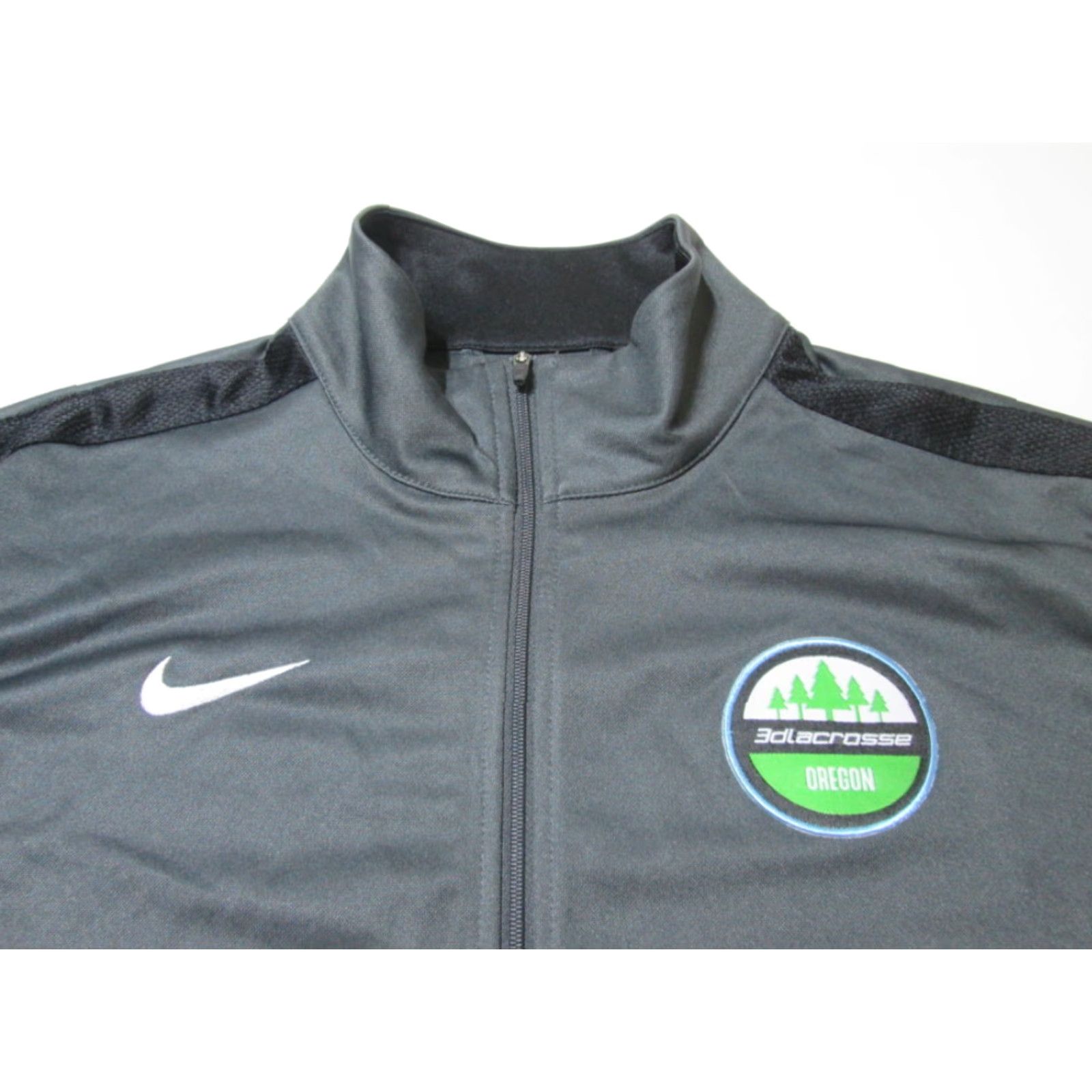 Nike Nike Womens Size S Track Jacket Dark Gray Solid Long Sleeve Zip Pockets Activewear Outerwear Size S / US 4 / IT 40 - 3 Thumbnail