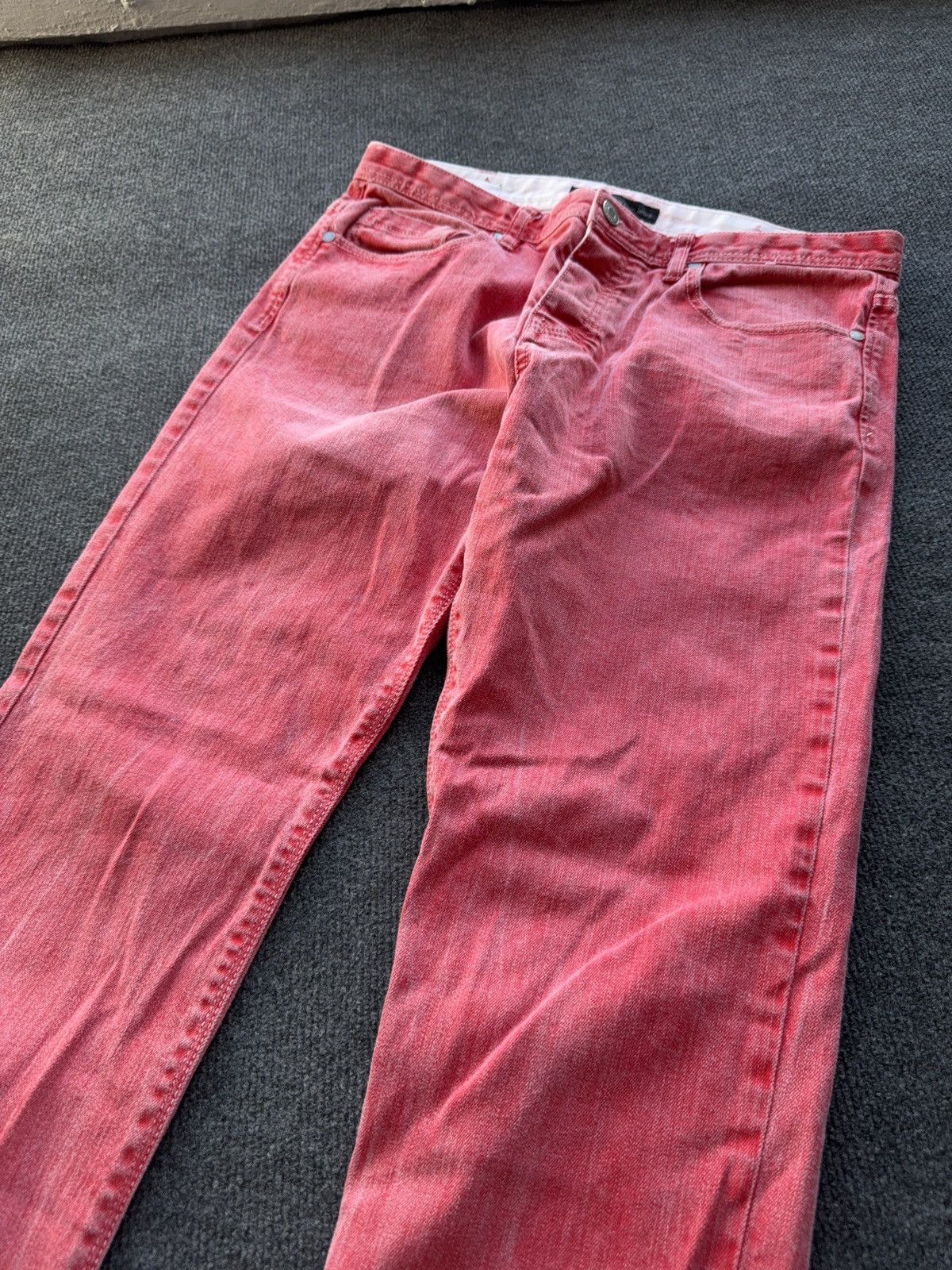 Calvin Klein 00s Calvin Klein Jeans Archive Red Dyed Skinny Denim W34 Size US 34 / EU 50 - 5 Thumbnail