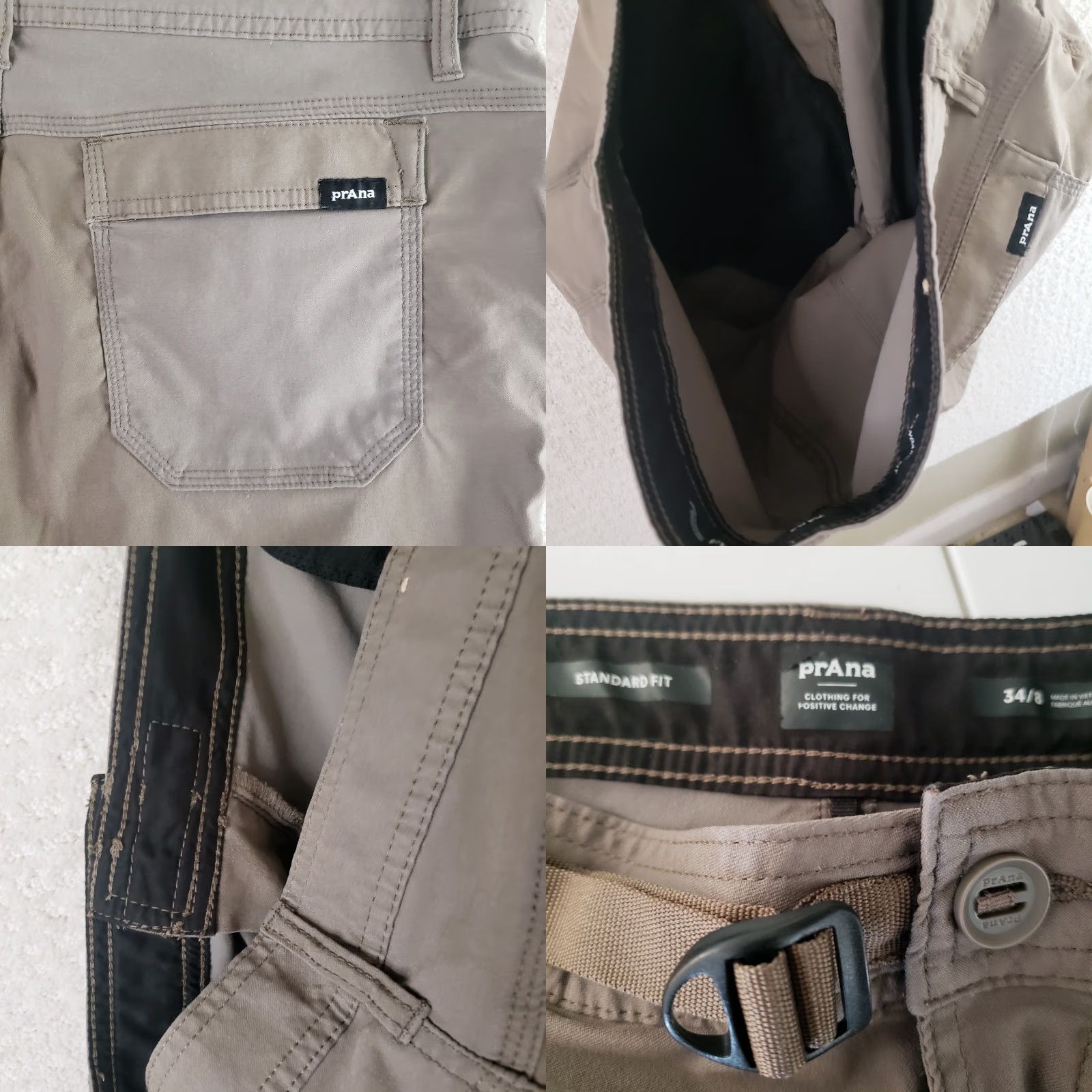 Prana prAna Breathe Shorts Mens 34w 8" Inseam Dark Brown Nylon Stretch Cargo Regular Flat Front Rise Mid-Length Outdoor Travel Casual Mens Size US 34 / EU 50 - 9 Thumbnail