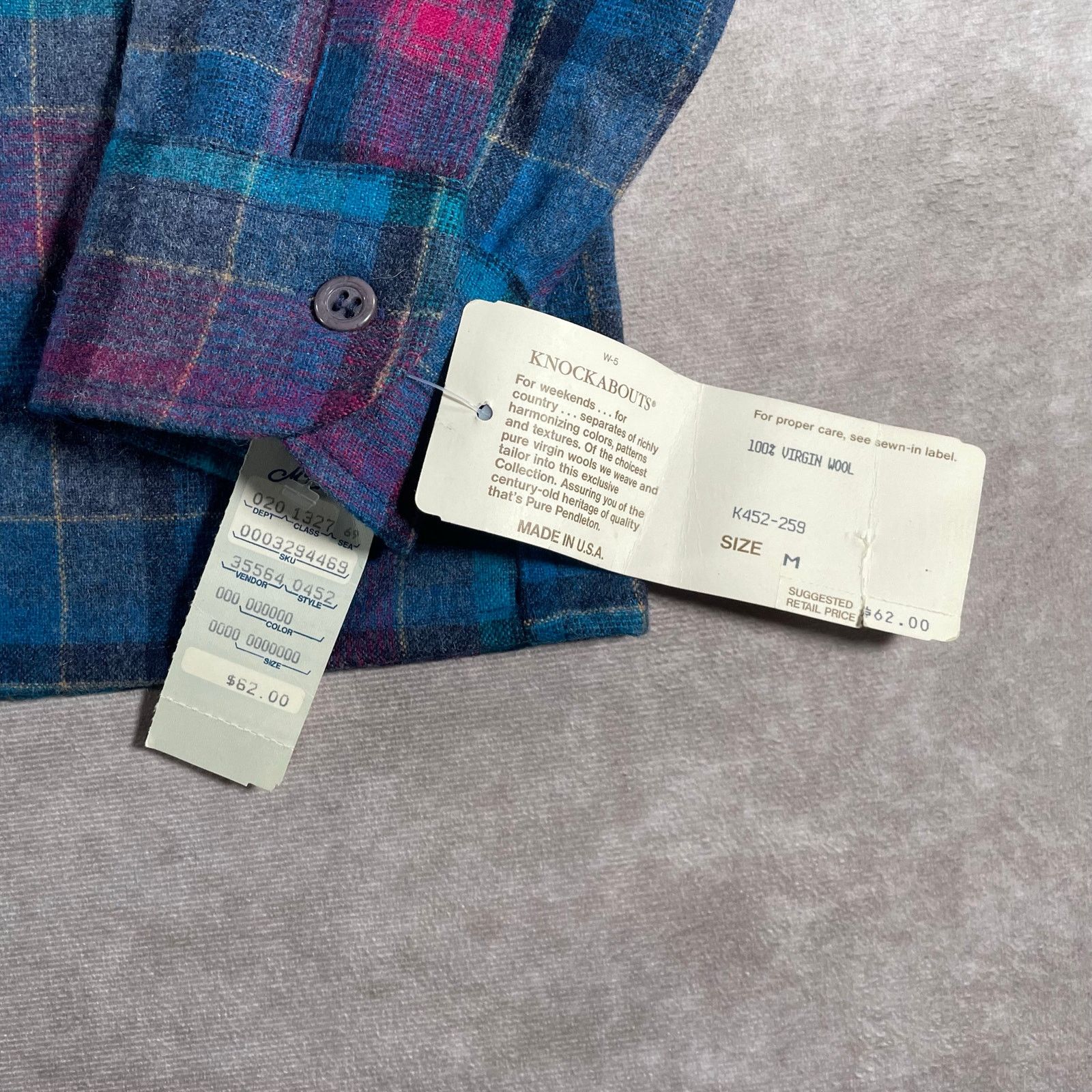 Pendleton 80s NWT Pendleton Knockabouts Pink Blue Plaid Button Down Size US M / EU 48-50 / 2 - 5 Thumbnail