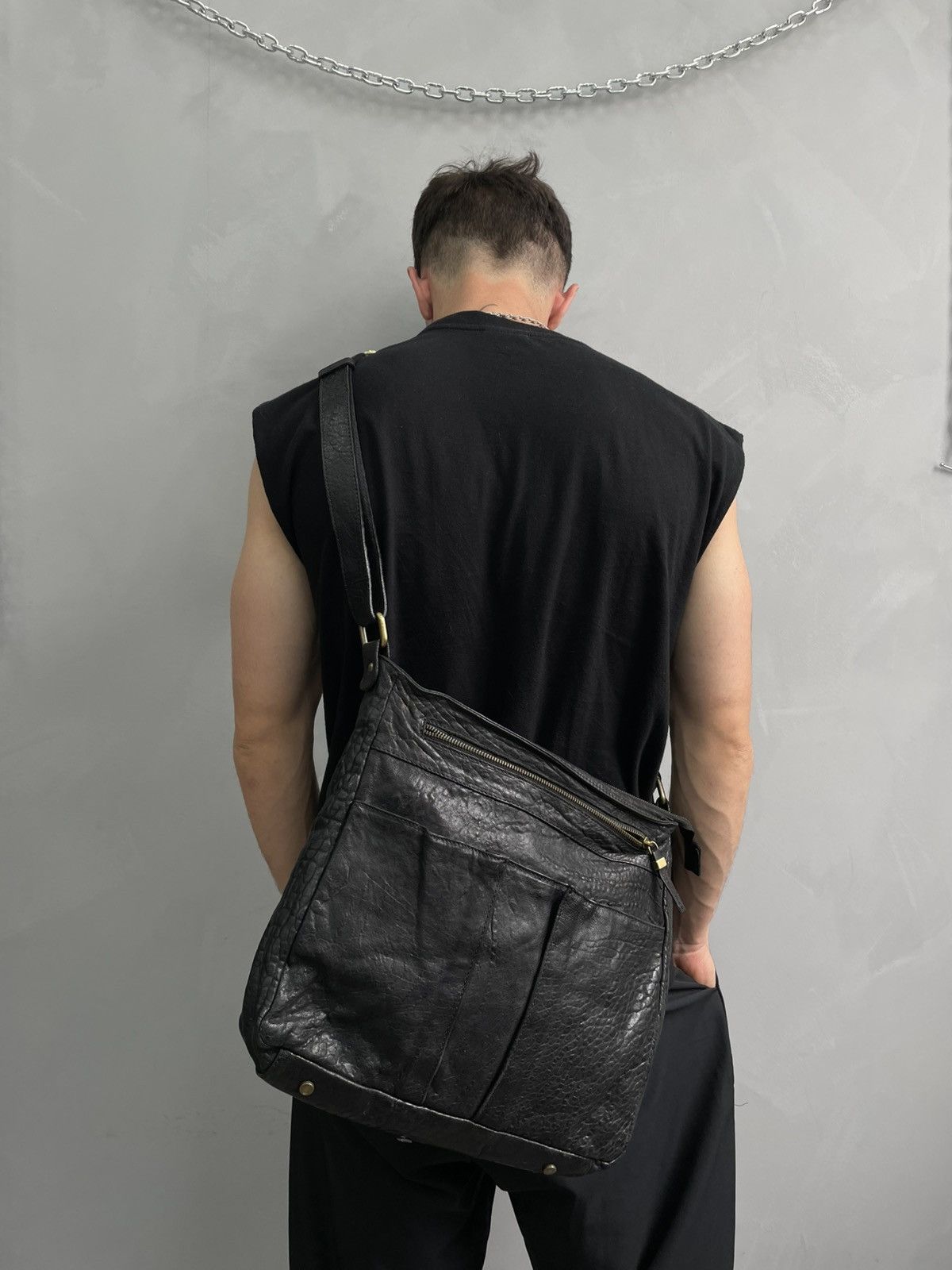 バッグ 00s archive KMRII leather shoulder bag 14th addiction 00s leather sholder bag archive archive