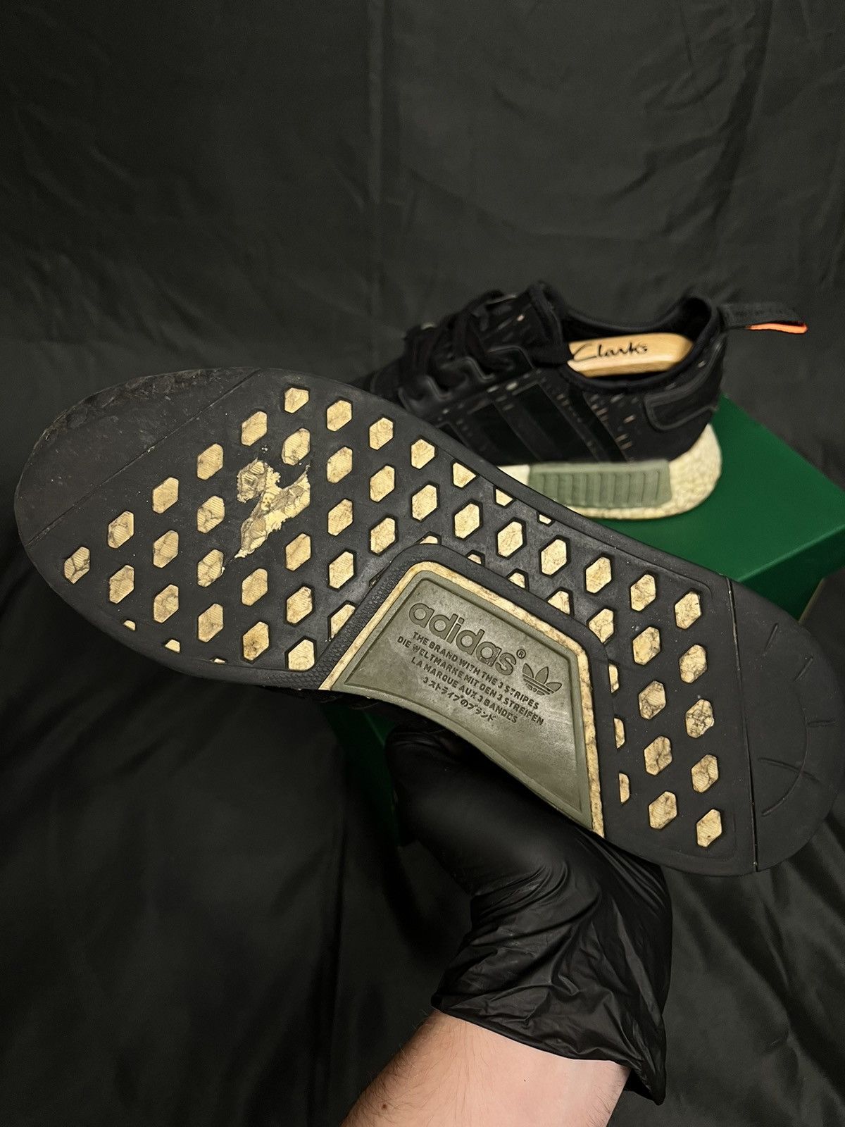 Adidas × Japanese Brand RARE Adidas NMD R1 base green core black Size US 10 / EU 43 - 8 Thumbnail