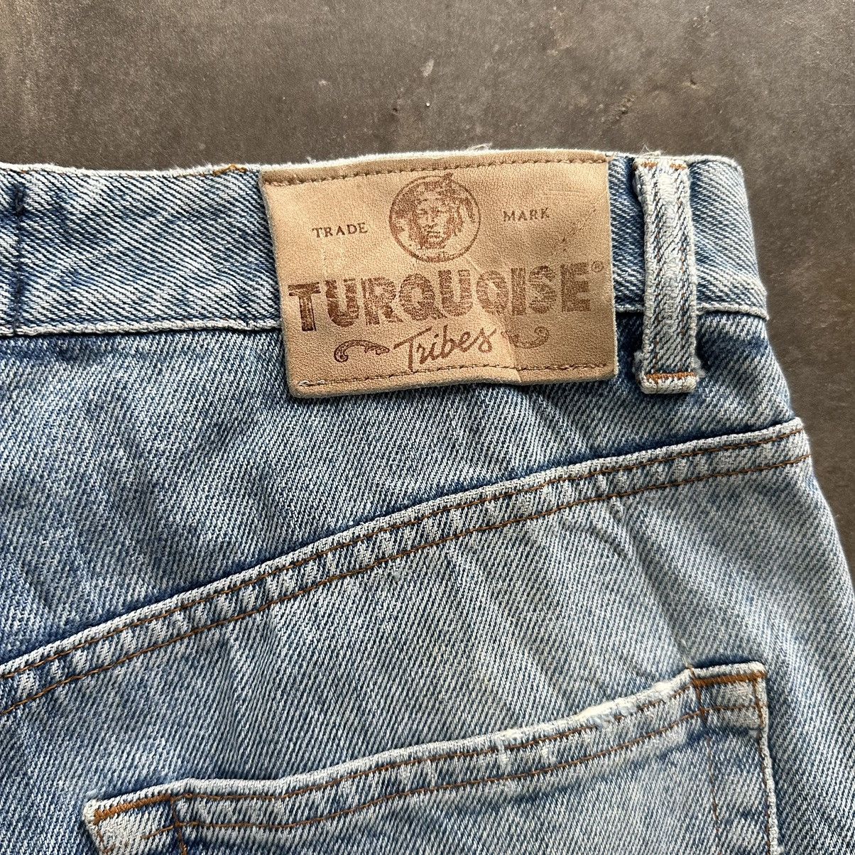 Japanese Brand W29 Vintage Turquoise Distressed Faded Denim Jean Pant Size US 29 - 15 Thumbnail