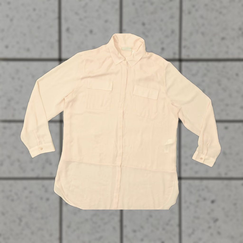 Vintage Chico's Shirt Women Orange Sheer Long Sleeve Button Down Collared Roll Tab Sleeve Size L Regular Vintage No Size L / US 10 / IT 46 - 1 Thumbnail