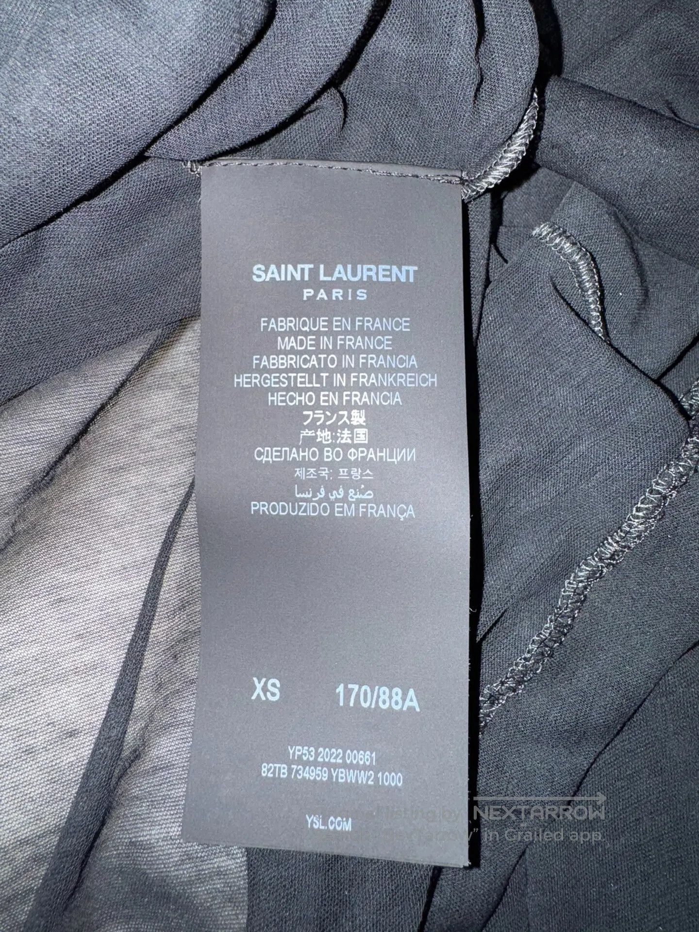 Saint Laurent Paris Saint Laurent Paris Deeply pleated V-neck sheer tank top| Size US XS / EU 42 / 0 - 4 Thumbnail