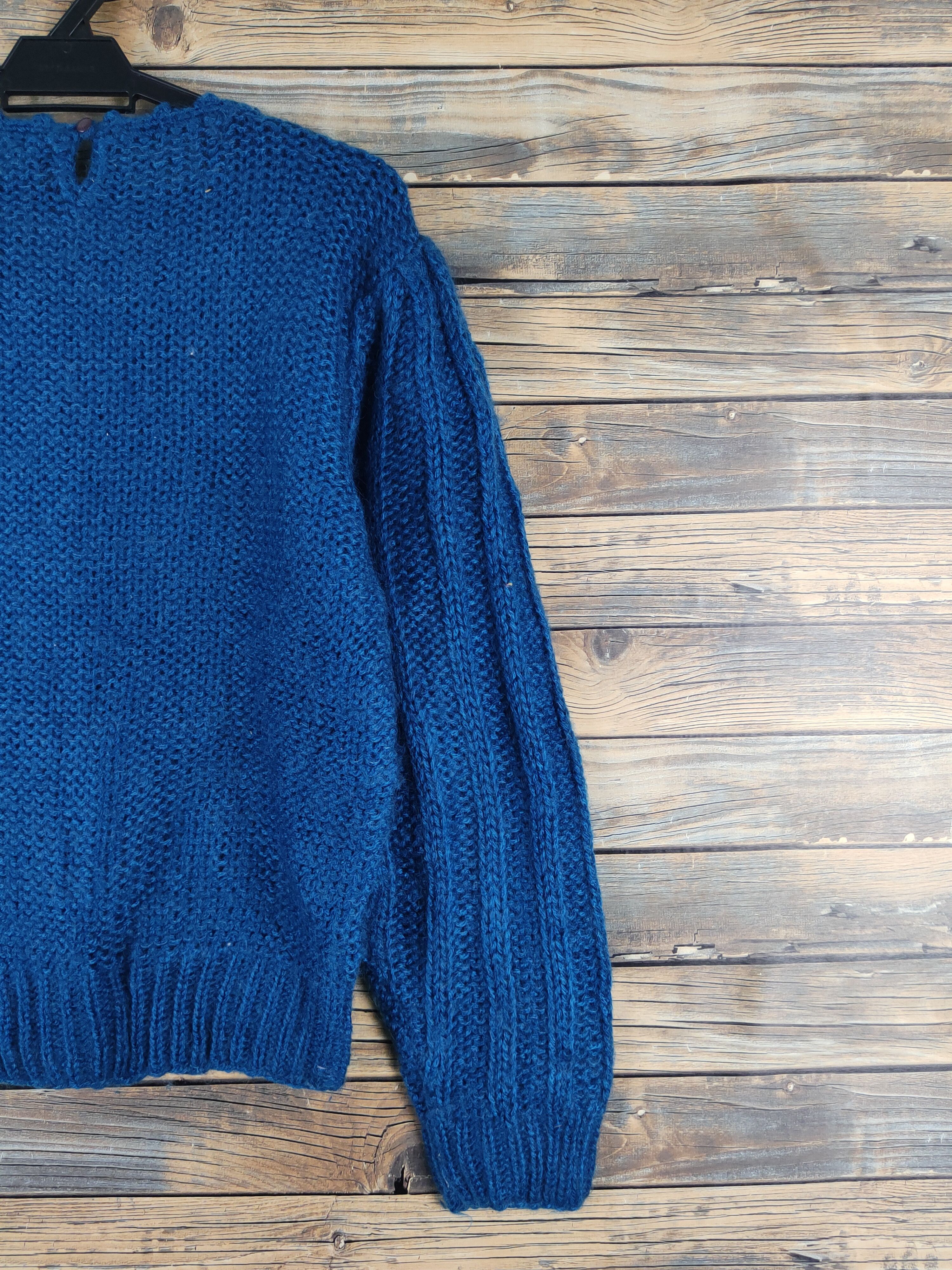 Japanese Brand Ammodo Dark Blue cable Knitwear #W1471 Size US M / EU 48-50 / 2 - 9 Thumbnail