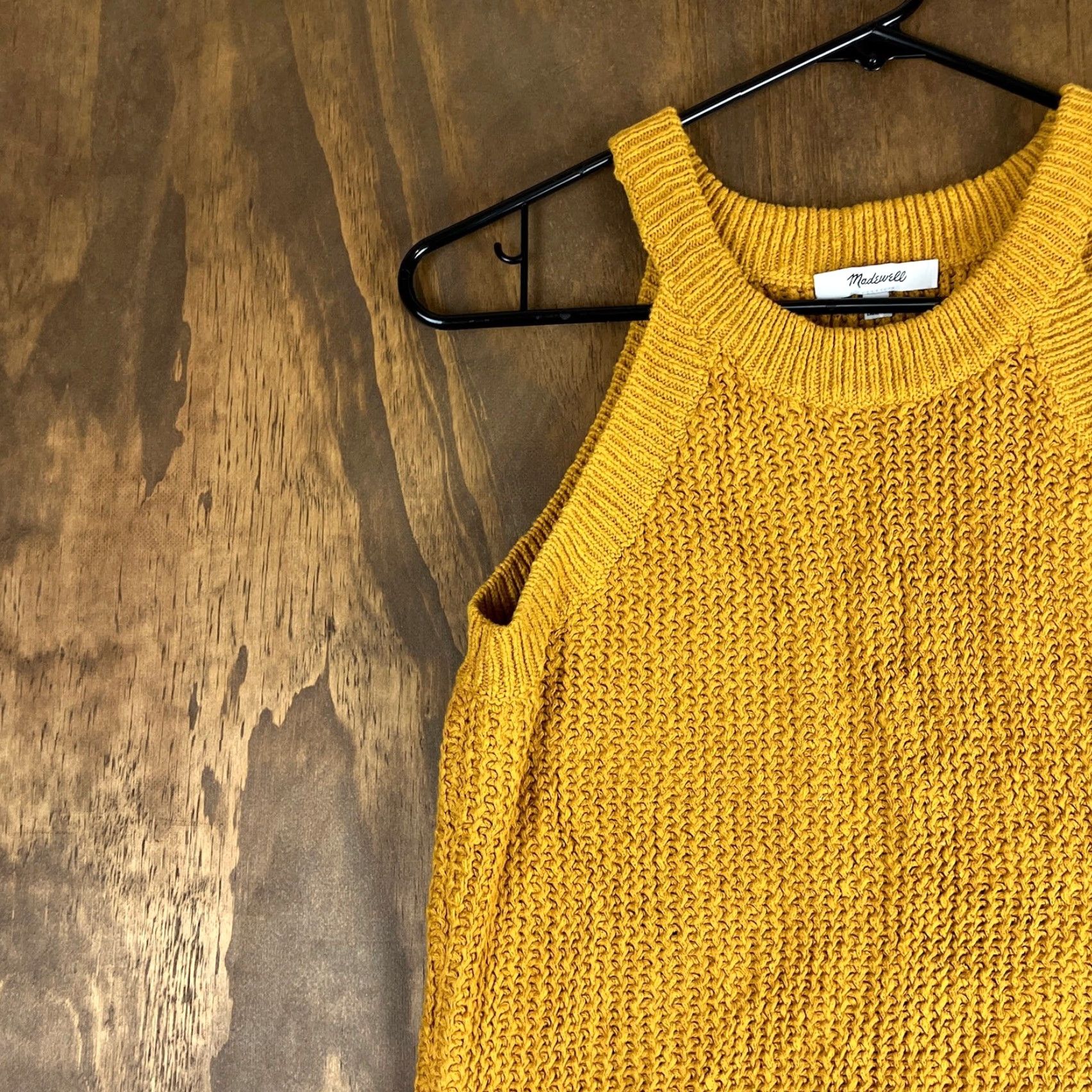Madewell Madewell Womens Sweater Tank Top Mustard Ochre Knit Cutaway Cotton XS Size XS / US 0-2 / IT 36-38 - 3 Thumbnail