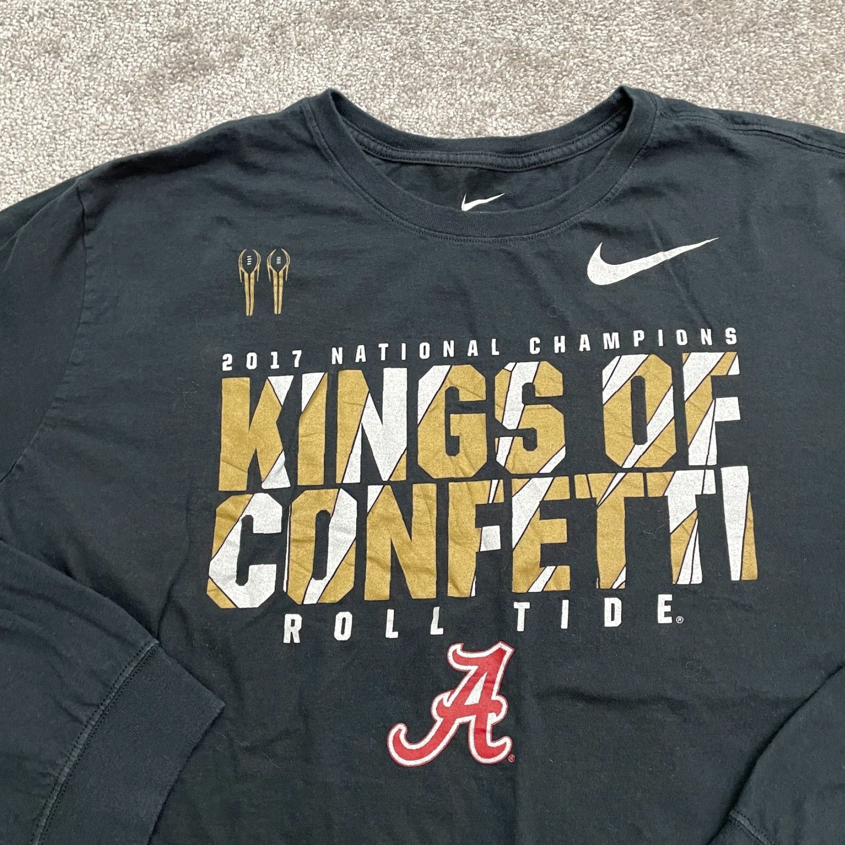 Nike Nike Long Sleeve T-Shirt XXL Black Alabama Crimson Tide Sports Mens Size US XXL / EU 58 / 5 - 3 Thumbnail